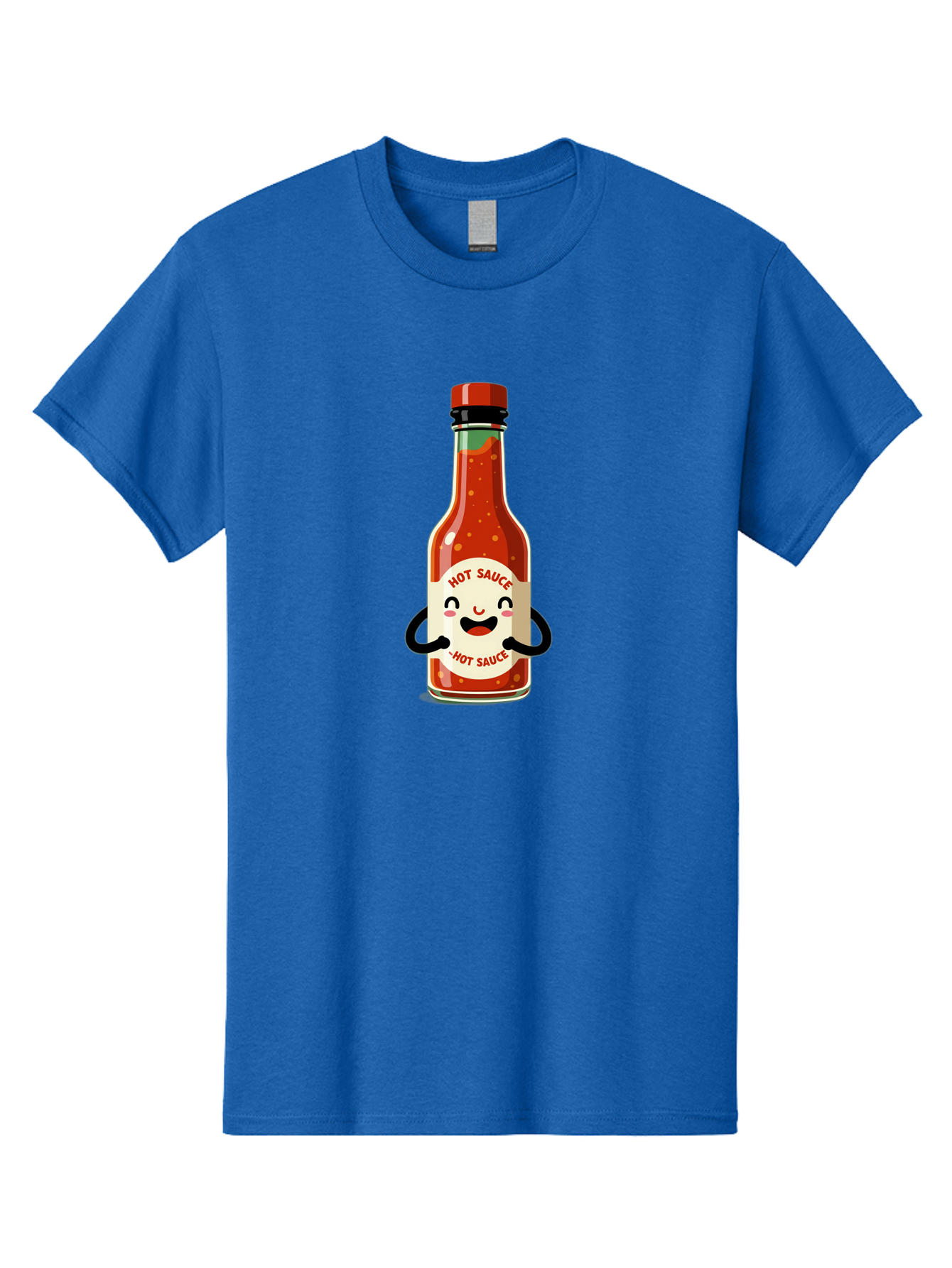 Hot-Sauce Men'S Graphic Tee, 100% Cotton, Comfortable Casual Summer Wear, Machine Washable, Hot Sauce Bottle With A Face, Cartoon Character, Condiment Packaging, Spicy Food, Kawaii Art Style, Playful Design, Sauce Container Baa836 15