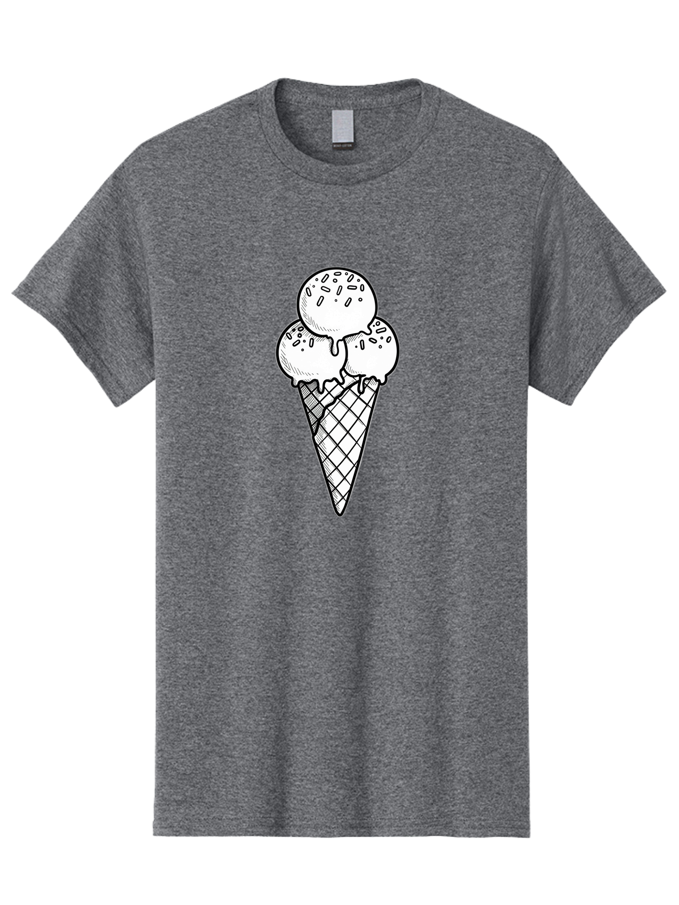 Ice-Cream-Cone-13 Men'S Graphic Tee, 100% Cotton, Comfortable Casual Summer Wear, Machine Washable, Ice Cream Cone, Three Scoops, Melting Ice Cream, Sweet Treats, Dessert Ideas, Ice Cream Lovers, Hand-Drawn Illustration, Sprinkles, Waffle Cone Baa858 27