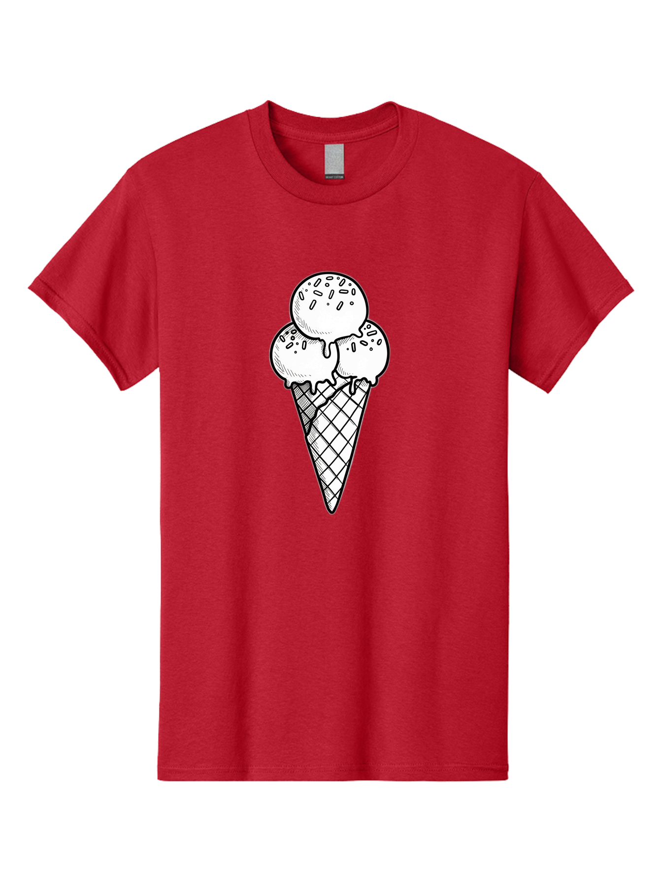 Ice-Cream-Cone-13 Men'S Graphic Tee, 100% Cotton, Comfortable Casual Summer Wear, Machine Washable, Ice Cream Cone, Three Scoops, Melting Ice Cream, Sweet Treats, Dessert Ideas, Ice Cream Lovers, Hand-Drawn Illustration, Sprinkles, Waffle Cone Baa858 19