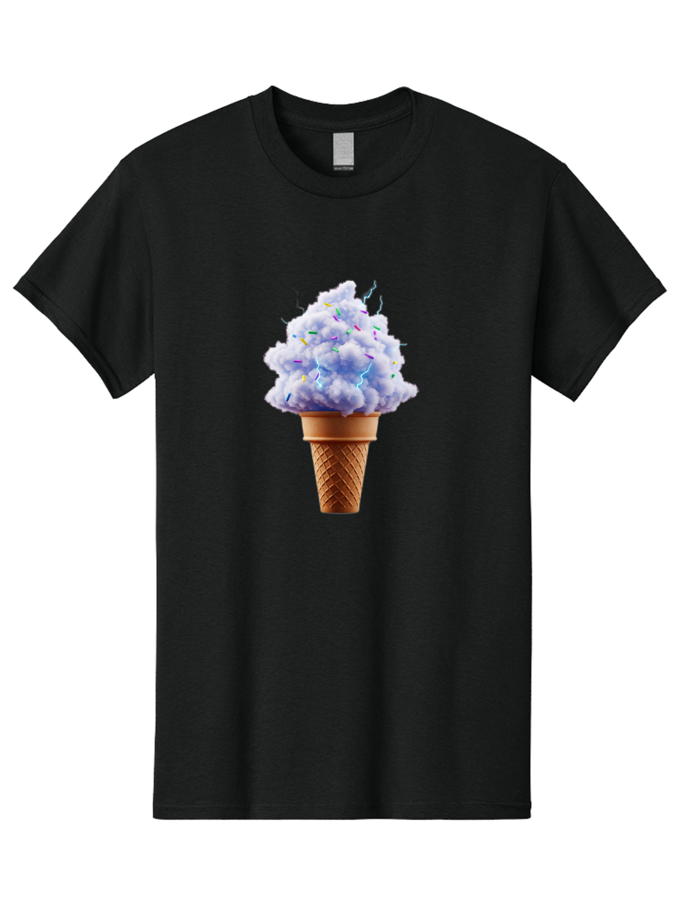 Ice-Cream-Cone-4 Men'S Graphic Tee, 100% Cotton, Comfortable Casual Summer Wear, Machine Washable, Ice Cream Cone, Pastel Colors, Colorful Sprinkles, Fluffy Texture, Sweet Treat, Desserts, Summer Fun, Ice Cream Lover, Creative Food Art Baa865 27