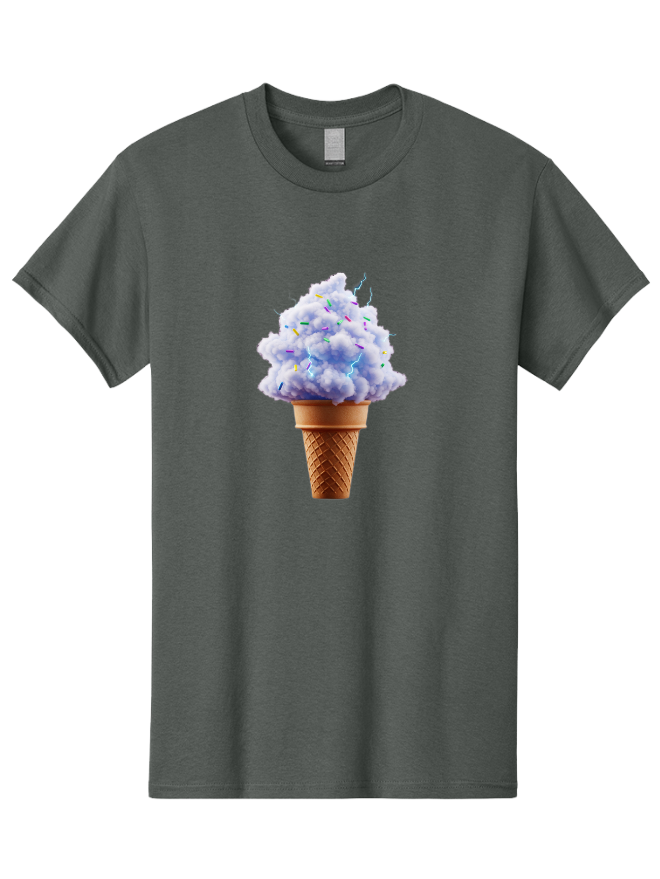 Ice-Cream-Cone-4 Men'S Graphic Tee, 100% Cotton, Comfortable Casual Summer Wear, Machine Washable, Ice Cream Cone, Pastel Colors, Colorful Sprinkles, Fluffy Texture, Sweet Treat, Desserts, Summer Fun, Ice Cream Lover, Creative Food Art Baa865 13