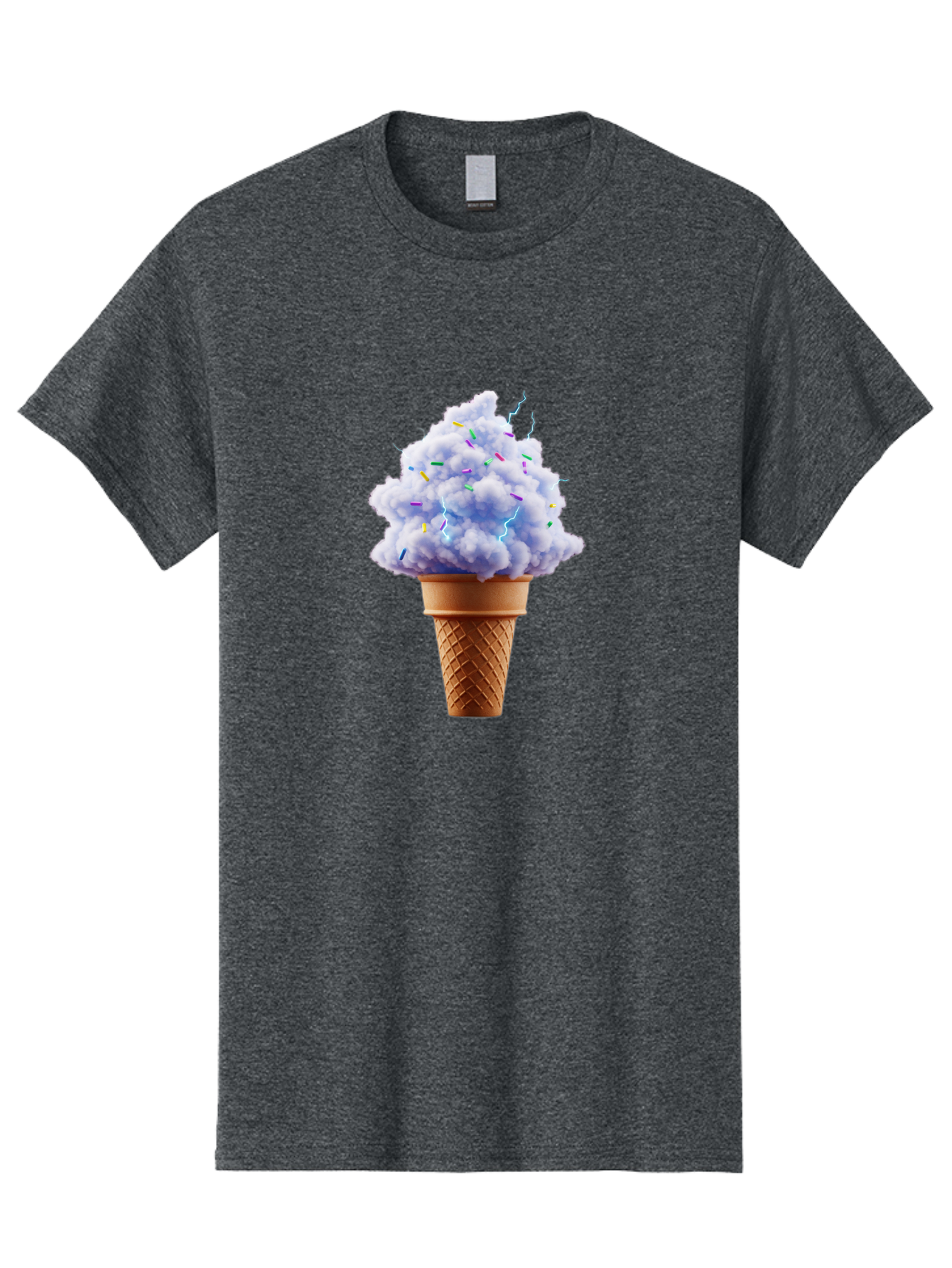 Ice-Cream-Cone-4 Men'S Graphic Tee, 100% Cotton, Comfortable Casual Summer Wear, Machine Washable, Ice Cream Cone, Pastel Colors, Colorful Sprinkles, Fluffy Texture, Sweet Treat, Desserts, Summer Fun, Ice Cream Lover, Creative Food Art Baa865 29