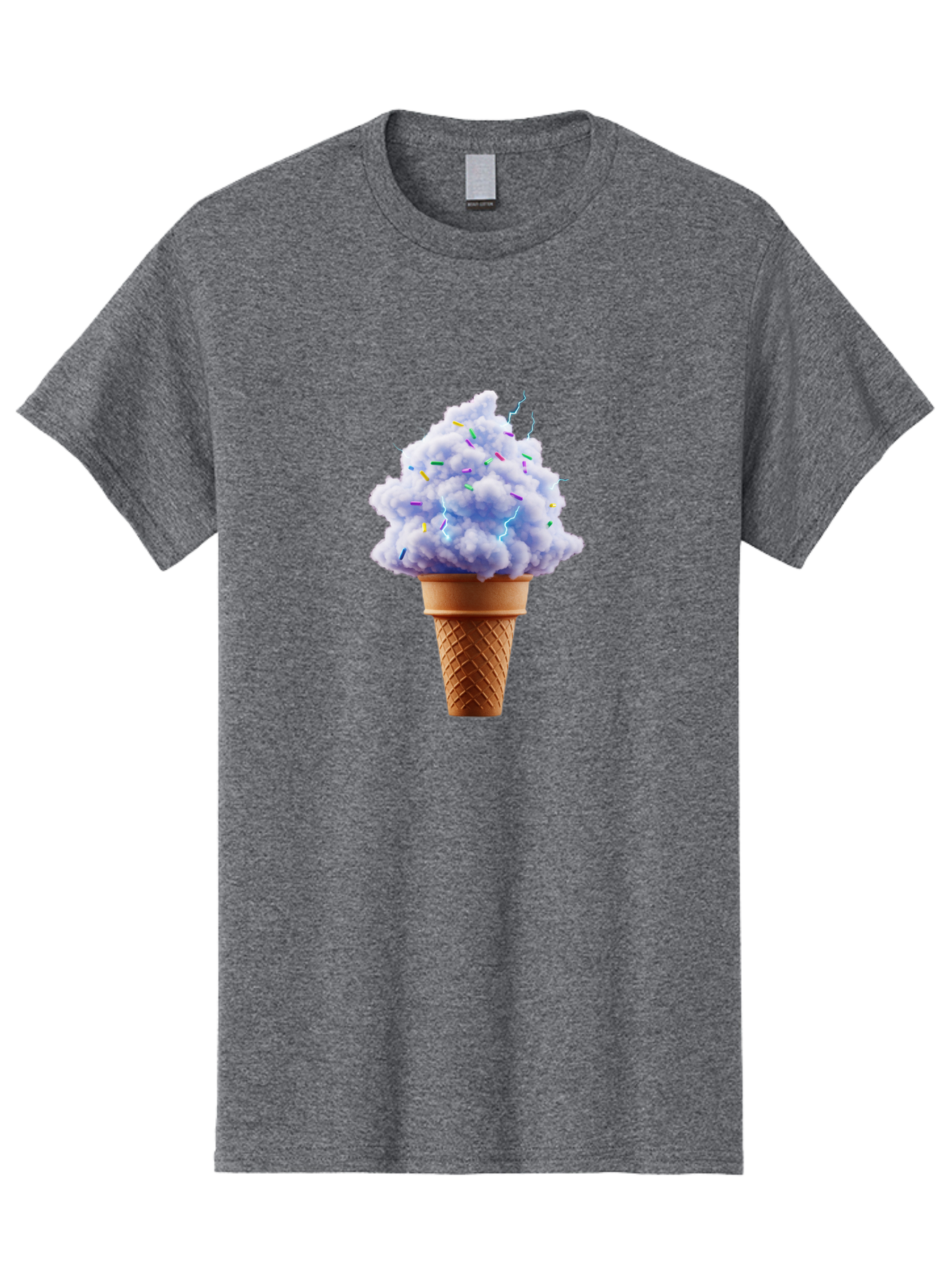 Ice-Cream-Cone-4 Men'S Graphic Tee, 100% Cotton, Comfortable Casual Summer Wear, Machine Washable, Ice Cream Cone, Pastel Colors, Colorful Sprinkles, Fluffy Texture, Sweet Treat, Desserts, Summer Fun, Ice Cream Lover, Creative Food Art Baa865 11