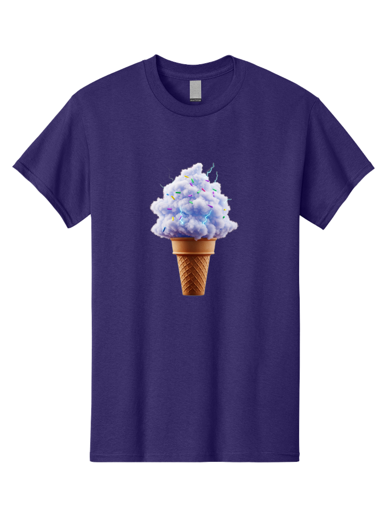 Ice-Cream-Cone-4 Men'S Graphic Tee, 100% Cotton, Comfortable Casual Summer Wear, Machine Washable, Ice Cream Cone, Pastel Colors, Colorful Sprinkles, Fluffy Texture, Sweet Treat, Desserts, Summer Fun, Ice Cream Lover, Creative Food Art Baa865 5