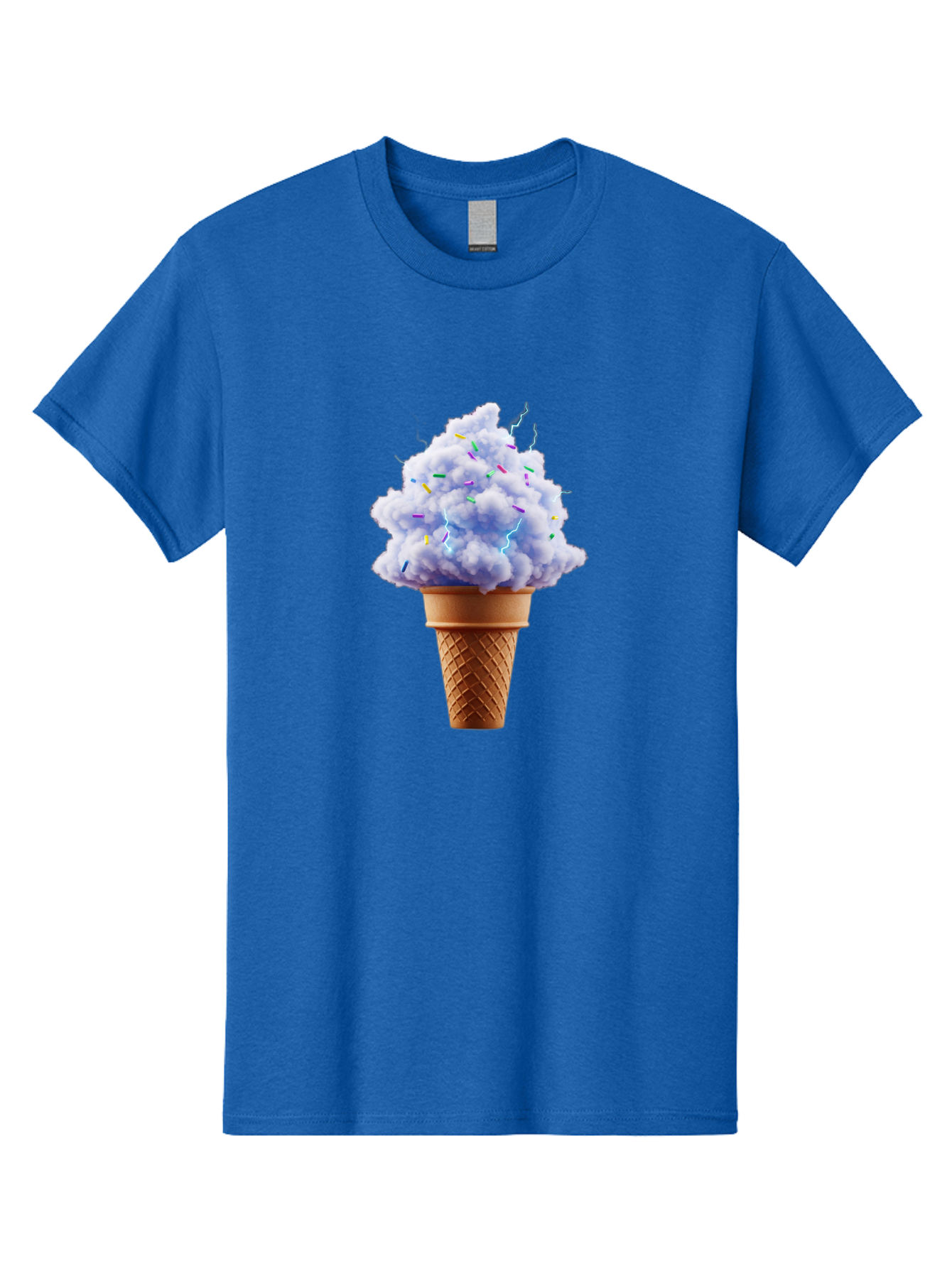 Ice-Cream-Cone-4 Men'S Graphic Tee, 100% Cotton, Comfortable Casual Summer Wear, Machine Washable, Ice Cream Cone, Pastel Colors, Colorful Sprinkles, Fluffy Texture, Sweet Treat, Desserts, Summer Fun, Ice Cream Lover, Creative Food Art Baa865 25