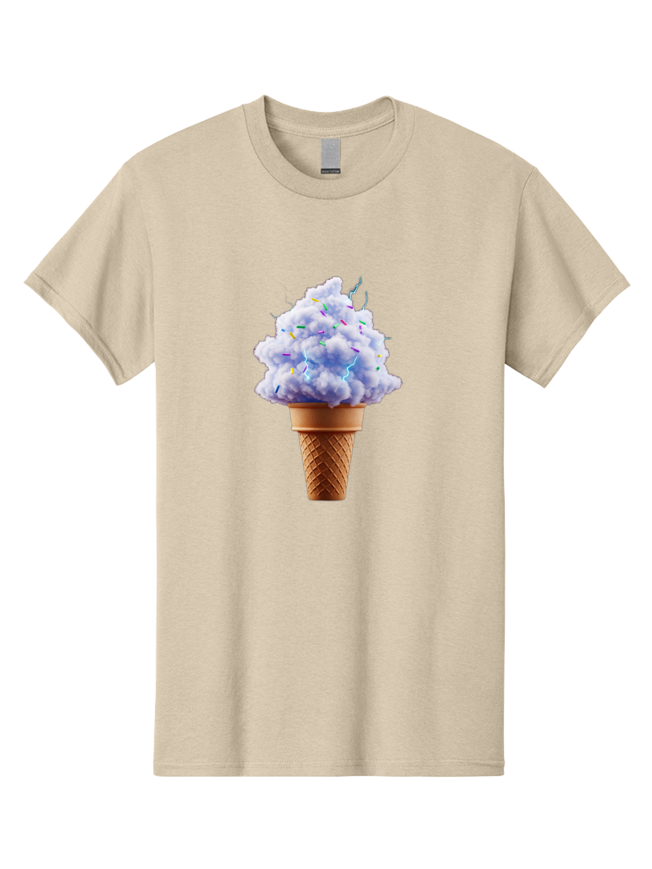 Ice-Cream-Cone-4 Men'S Graphic Tee, 100% Cotton, Comfortable Casual Summer Wear, Machine Washable, Ice Cream Cone, Pastel Colors, Colorful Sprinkles, Fluffy Texture, Sweet Treat, Desserts, Summer Fun, Ice Cream Lover, Creative Food Art Baa865 7