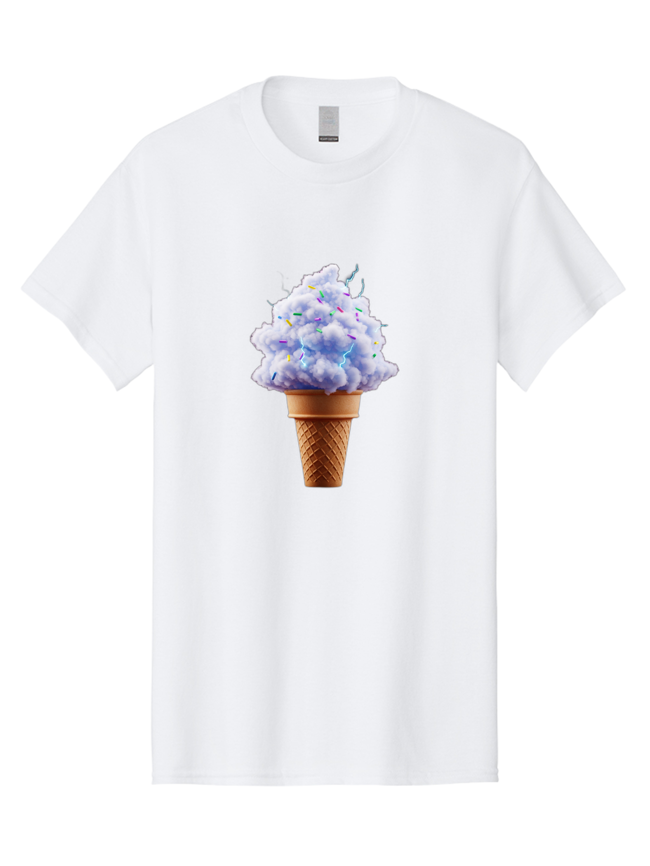 Ice-Cream-Cone-4 Men'S Graphic Tee, 100% Cotton, Comfortable Casual Summer Wear, Machine Washable, Ice Cream Cone, Pastel Colors, Colorful Sprinkles, Fluffy Texture, Sweet Treat, Desserts, Summer Fun, Ice Cream Lover, Creative Food Art Baa865 15