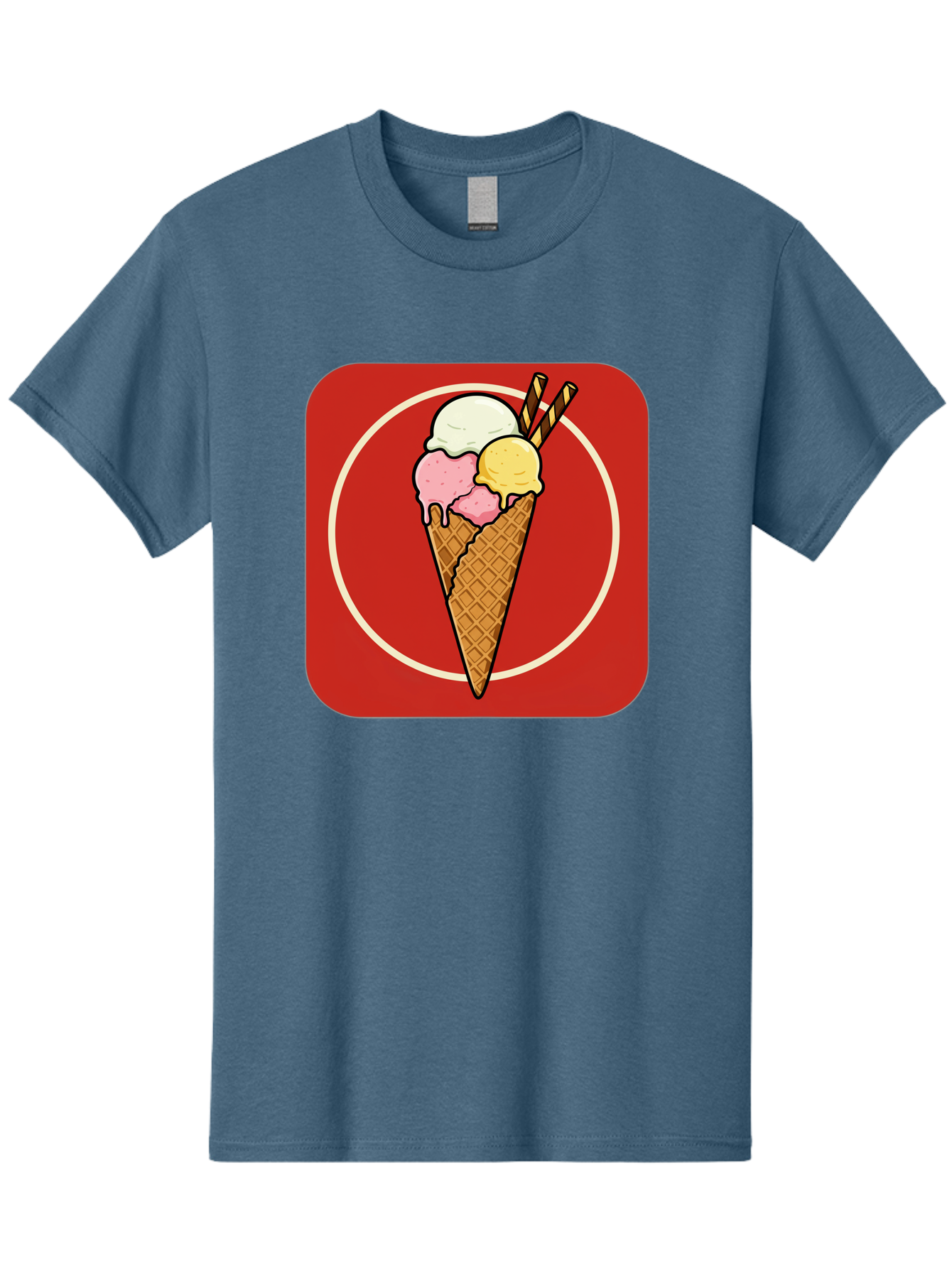 Ice-Cream-Cone-7 Men'S Graphic Tee, 100% Cotton, Comfortable Casual Summer Wear, Machine Washable, Ice Cream Cone, Three Scoops, Waffle Cone, Dessert, Sweet Treats, Colorful Illustration, Ice Cream Lovers, Tasty Delights Baa868 13