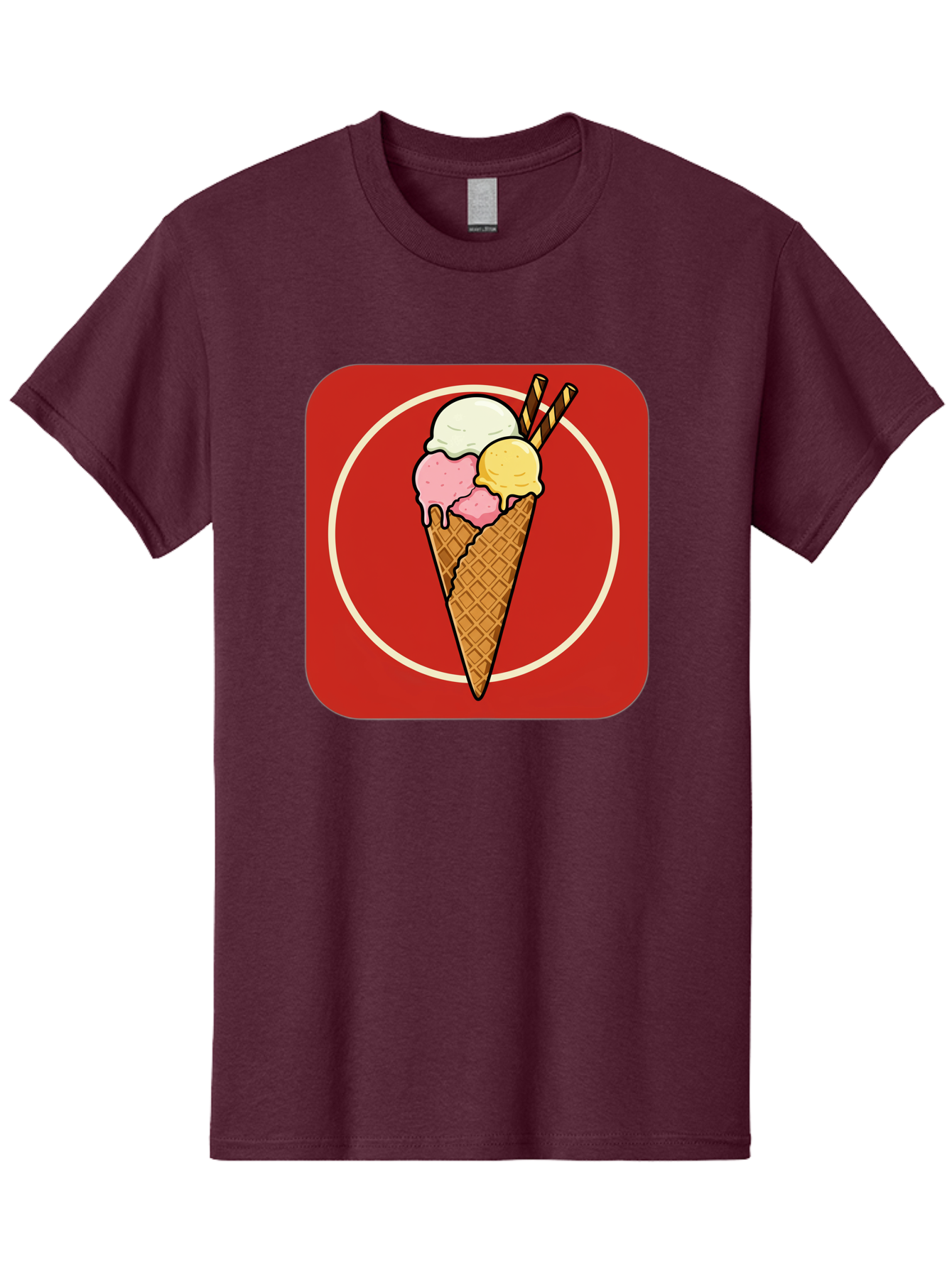 Ice-Cream-Cone-7 Men'S Graphic Tee, 100% Cotton, Comfortable Casual Summer Wear, Machine Washable, Ice Cream Cone, Three Scoops, Waffle Cone, Dessert, Sweet Treats, Colorful Illustration, Ice Cream Lovers, Tasty Delights Baa868 11