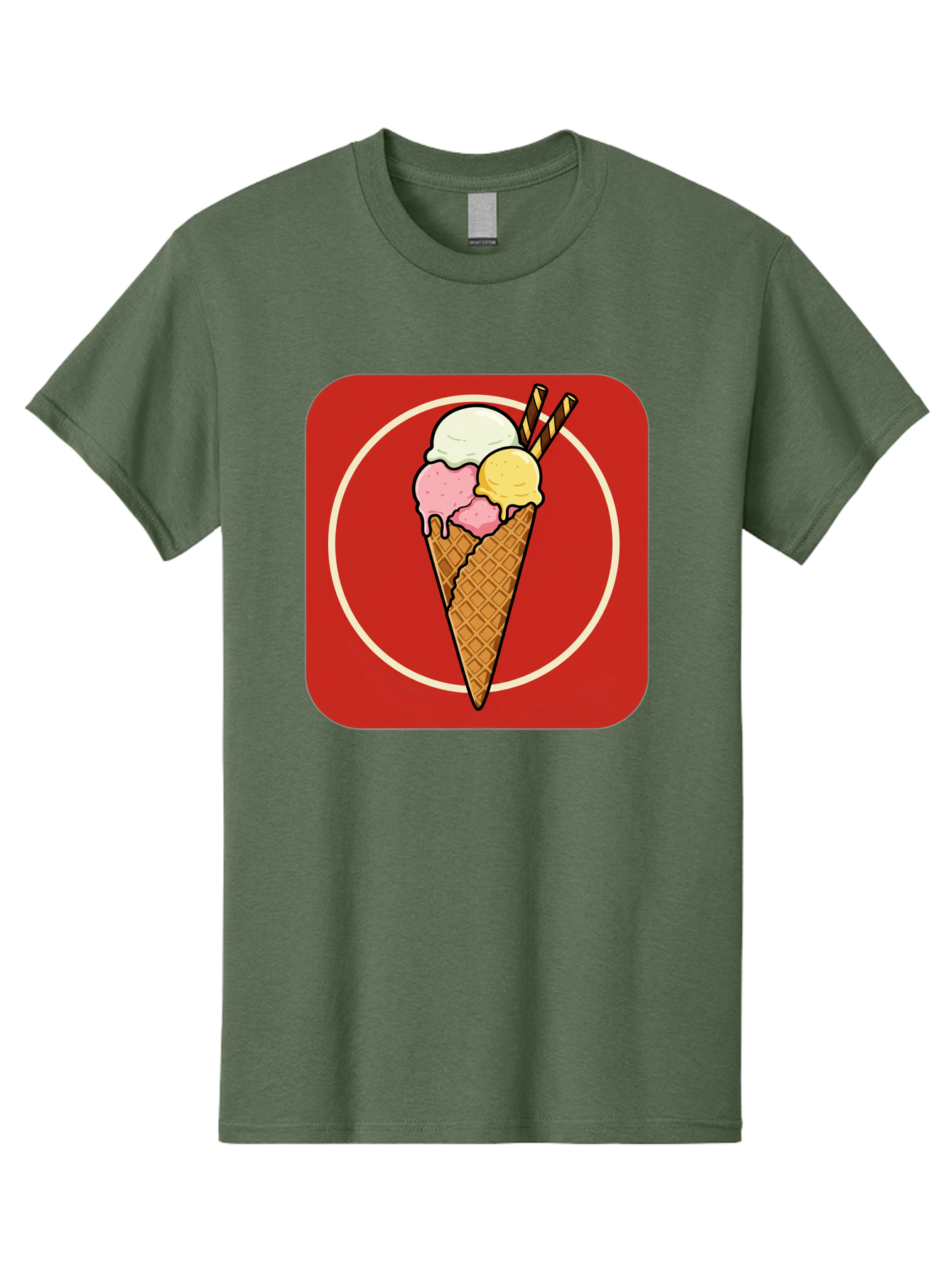 Ice-Cream-Cone-7 Men'S Graphic Tee, 100% Cotton, Comfortable Casual Summer Wear, Machine Washable, Ice Cream Cone, Three Scoops, Waffle Cone, Dessert, Sweet Treats, Colorful Illustration, Ice Cream Lovers, Tasty Delights Baa868 15