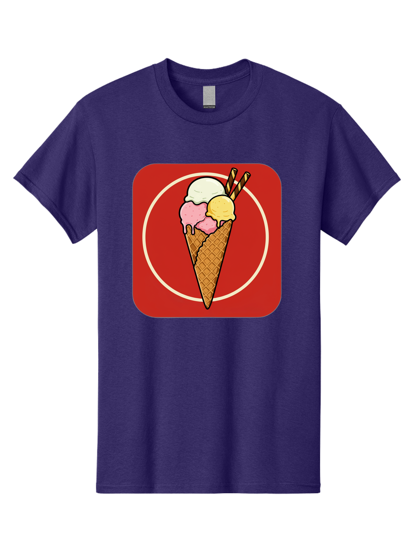 Ice-Cream-Cone-7 Men'S Graphic Tee, 100% Cotton, Comfortable Casual Summer Wear, Machine Washable, Ice Cream Cone, Three Scoops, Waffle Cone, Dessert, Sweet Treats, Colorful Illustration, Ice Cream Lovers, Tasty Delights Baa868 27