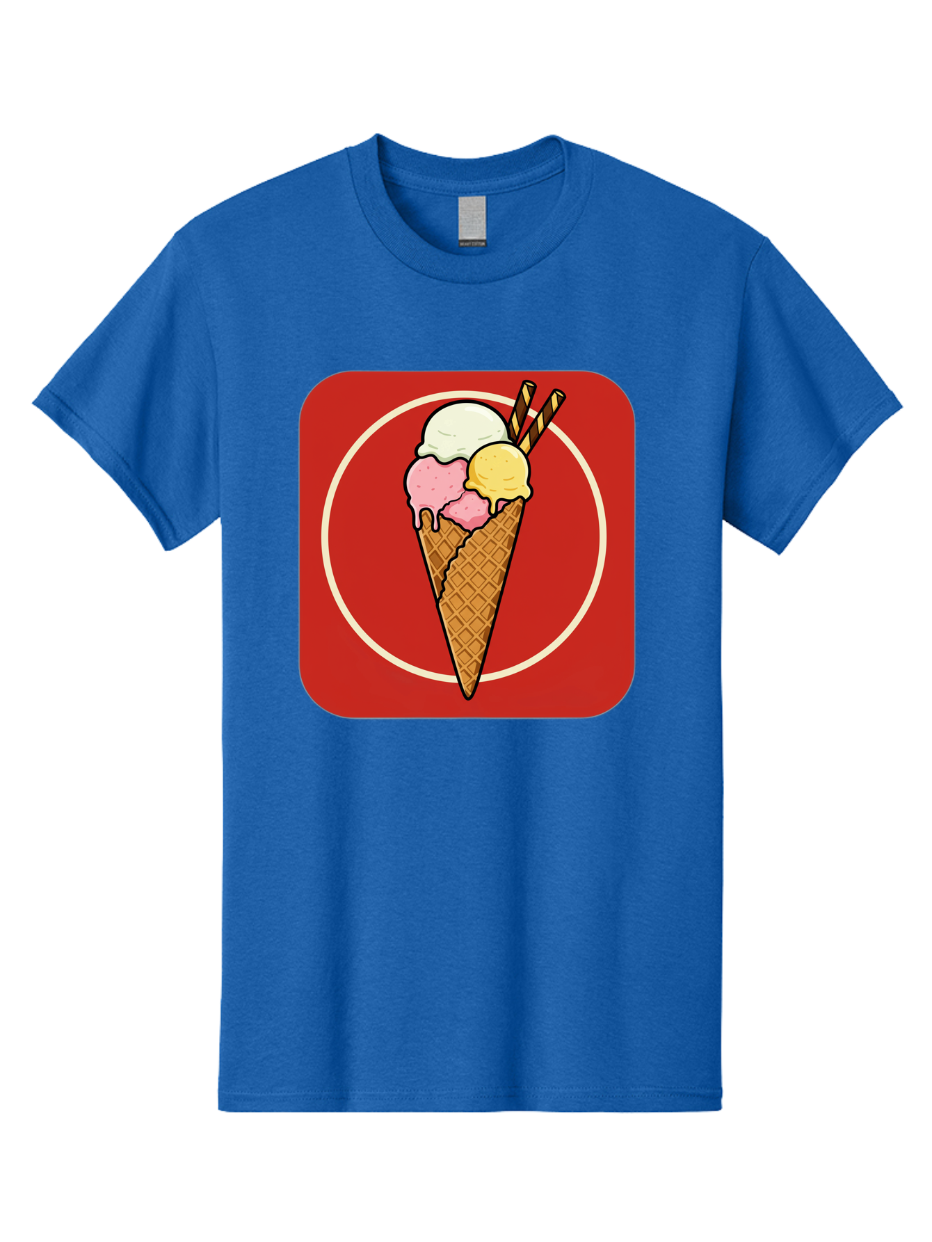 Ice-Cream-Cone-7 Men'S Graphic Tee, 100% Cotton, Comfortable Casual Summer Wear, Machine Washable, Ice Cream Cone, Three Scoops, Waffle Cone, Dessert, Sweet Treats, Colorful Illustration, Ice Cream Lovers, Tasty Delights Baa868 21
