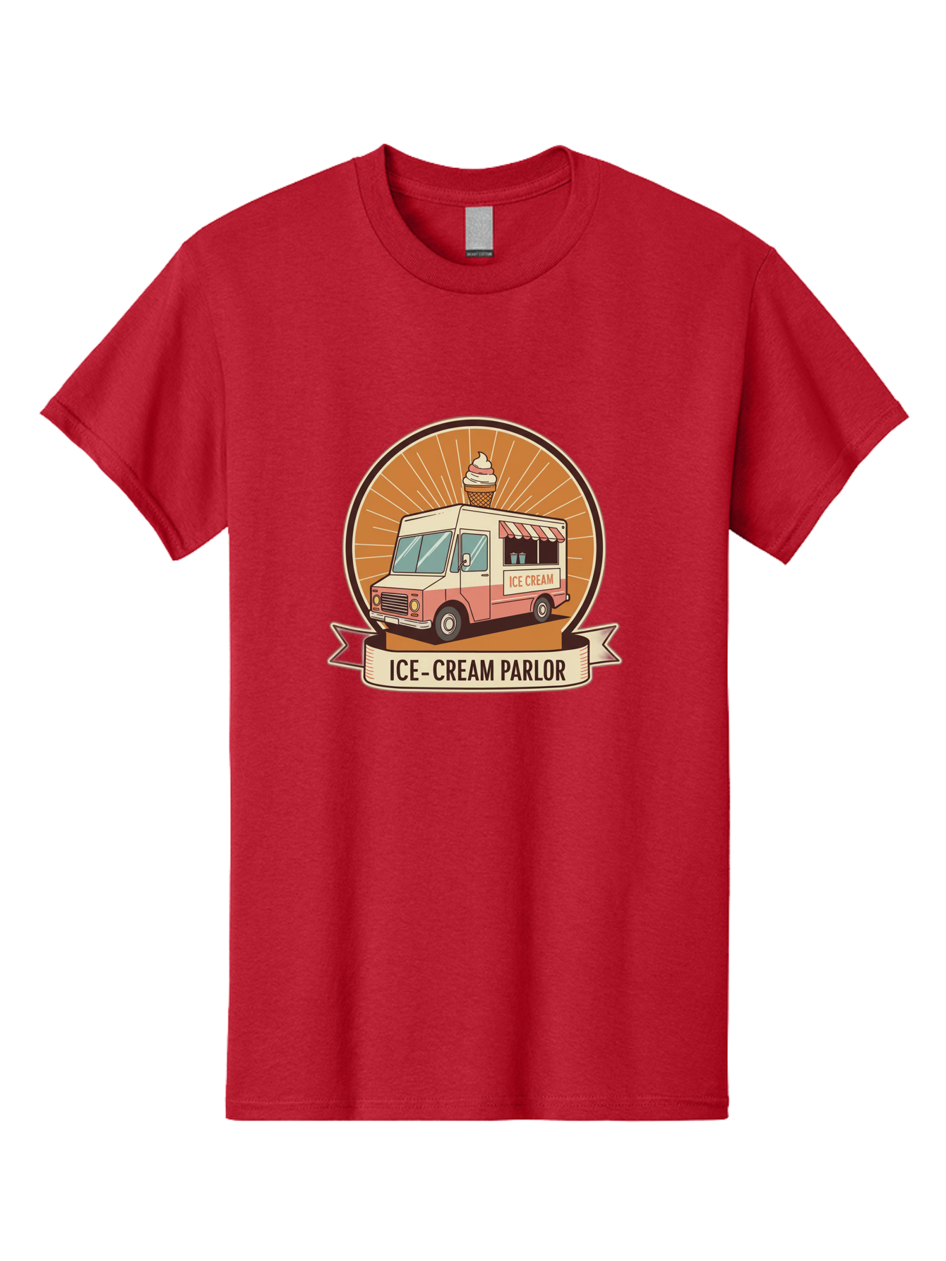 Ice-Cream-Parlor Men'S Graphic Tee, 100% Cotton, Comfortable Casual Summer Wear, Machine Washable, Ice Cream Truck, Ice Cream Parlor, Vintage Truck, Sweet Treats, Retro Style, Ice Cream Cone, Dessert Delight, Summertime Fun, Nostalgic Charm Baa878 21