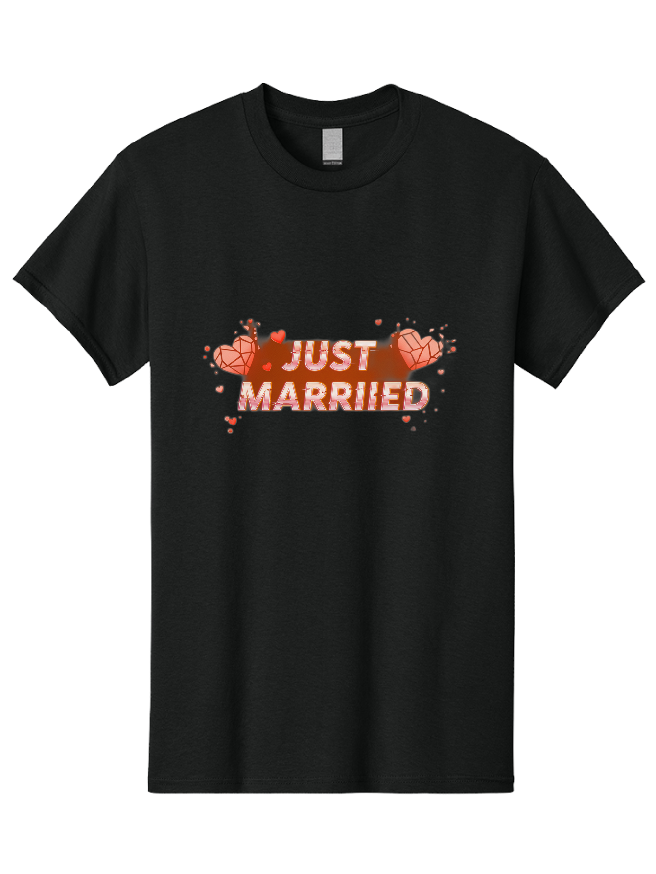 Just-Married-5 Men'S Graphic Tee, 100% Cotton, Comfortable Casual Summer Wear, Machine Washable, Just Married Text, White And Red Hearts, Newlywed Couple, Love Celebration, Wedding Bliss, Heart Decorations, Red Splatter, Love Symbols, Baa889 19