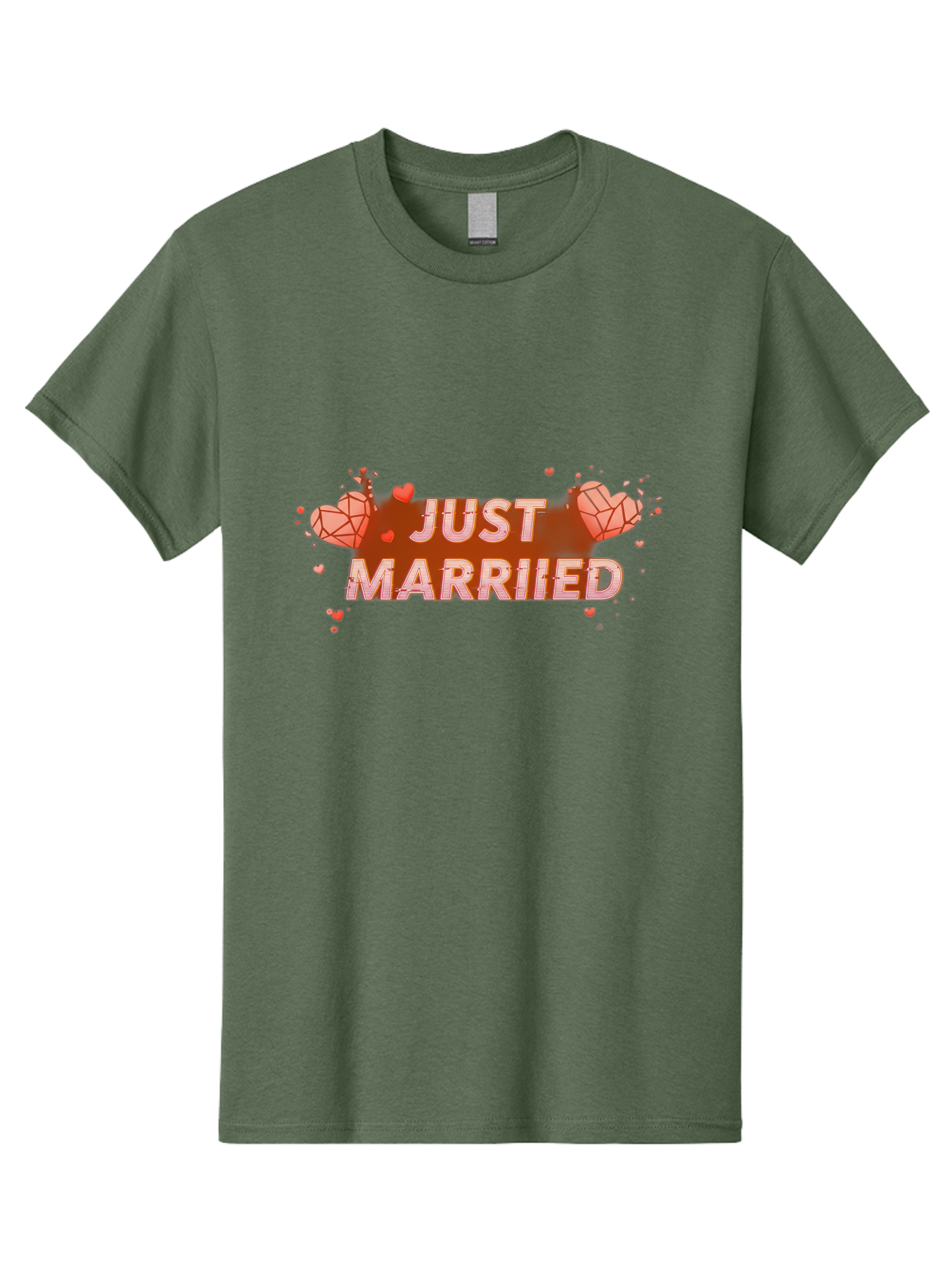 Just-Married-5 Men'S Graphic Tee, 100% Cotton, Comfortable Casual Summer Wear, Machine Washable, Just Married Text, White And Red Hearts, Newlywed Couple, Love Celebration, Wedding Bliss, Heart Decorations, Red Splatter, Love Symbols, Baa889 17