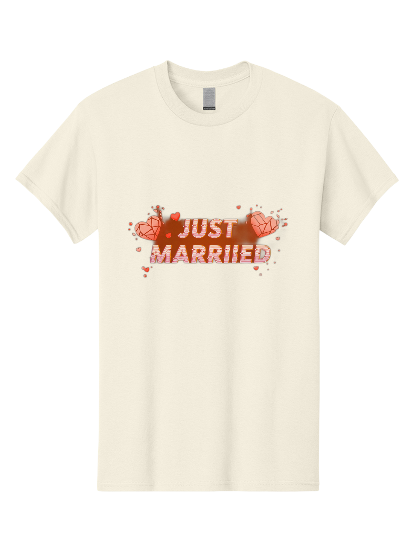 Just-Married-5 Men'S Graphic Tee, 100% Cotton, Comfortable Casual Summer Wear, Machine Washable, Just Married Text, White And Red Hearts, Newlywed Couple, Love Celebration, Wedding Bliss, Heart Decorations, Red Splatter, Love Symbols, Baa889 21