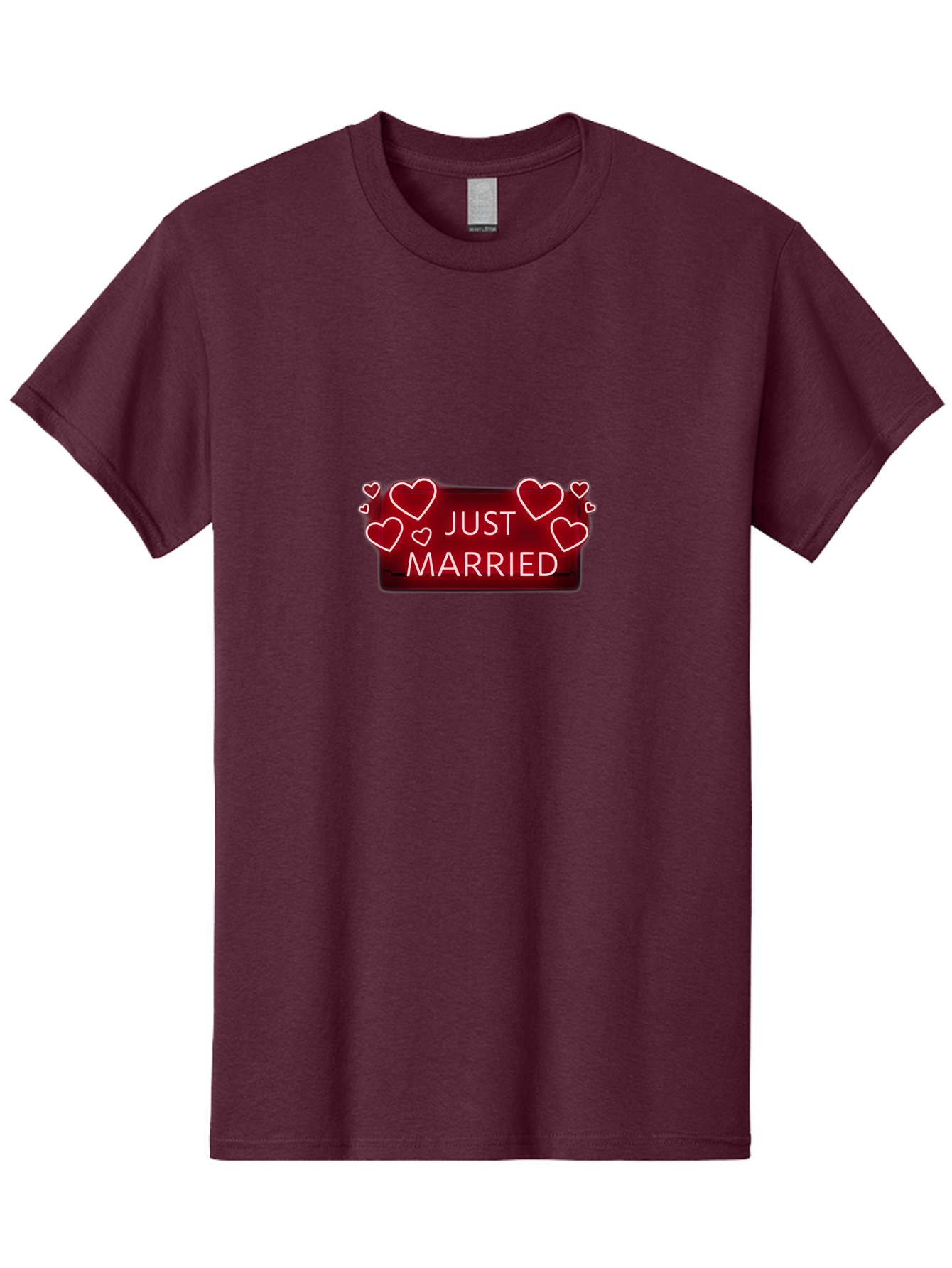 Just-Married-6 Men'S Graphic Tee, 100% Cotton, Comfortable Casual Summer Wear, Machine Washable, Marriage Celebration, Wedding Day, Just Married Sign, Red Hearts, Love Symbol, Valentines Day Gift, Romance, Wedding Decor Baa890 13