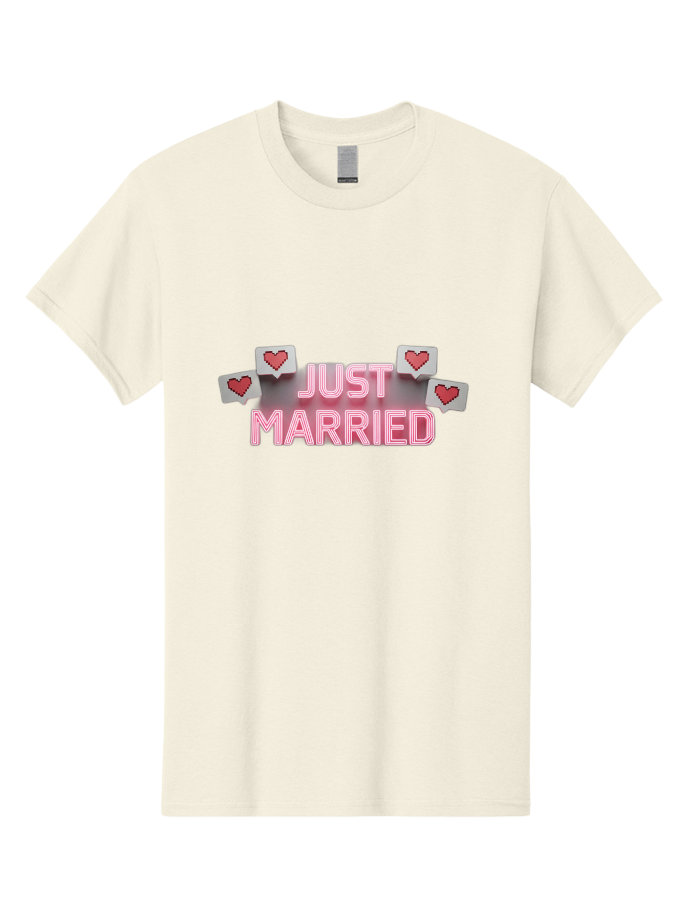 Just-Married-7 Men'S Graphic Tee, 100% Cotton, Comfortable Casual Summer Wear, Machine Washable, Just Married, Love Is In The Air, Heart-Shaped Notifications, Red Hearts, Wedding Celebration, Newlyweds, Marriage Bliss, Love Icons Baa891 27