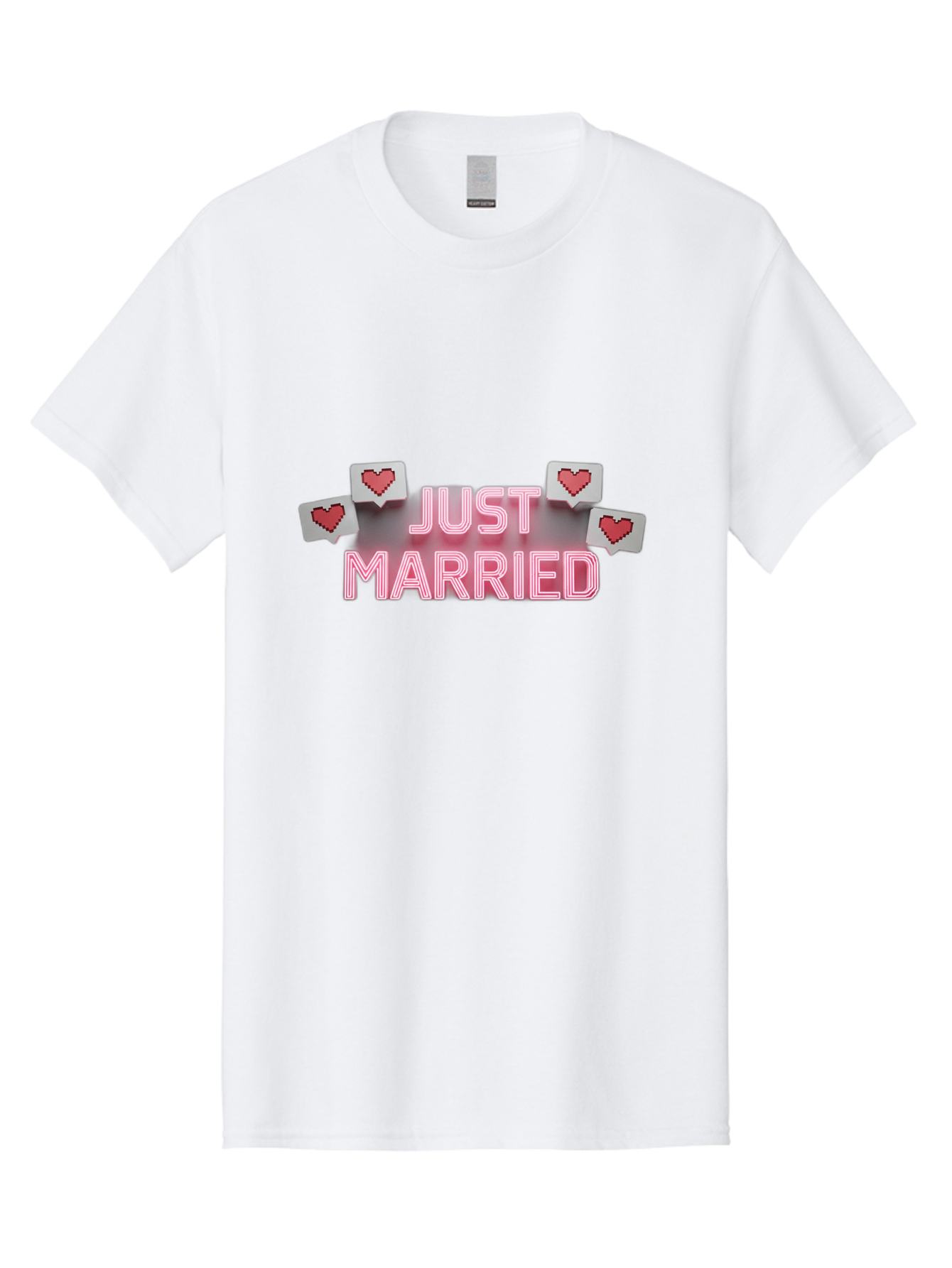 Just-Married-7 Men'S Graphic Tee, 100% Cotton, Comfortable Casual Summer Wear, Machine Washable, Just Married, Love Is In The Air, Heart-Shaped Notifications, Red Hearts, Wedding Celebration, Newlyweds, Marriage Bliss, Love Icons Baa891 11