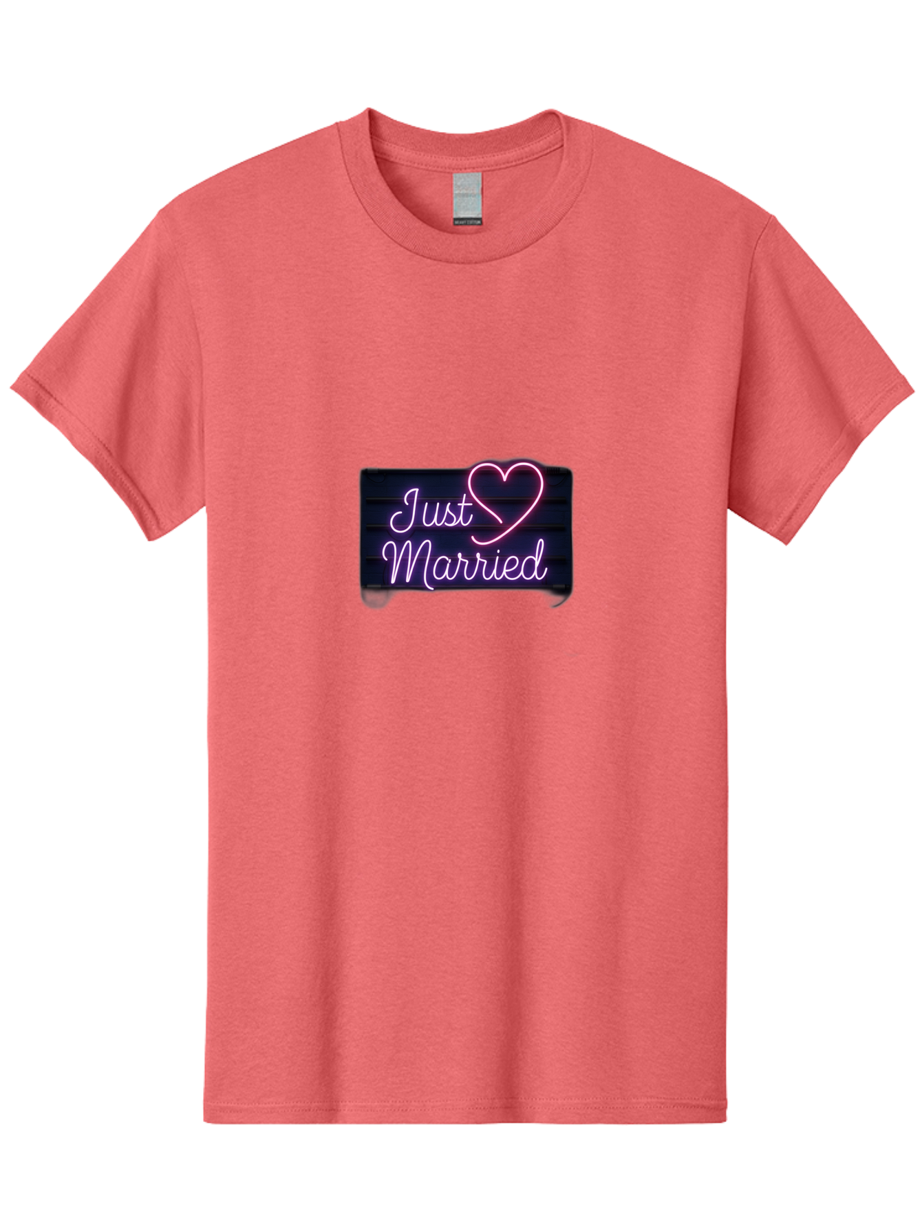 Just-Married-8 Men'S Graphic Tee, 100% Cotton, Comfortable Casual Summer Wear, Machine Washable, Neon Sign, Just Married, Wedding Decor, Love Heart, Pink Neon, Marriage Celebration, Wedding Signage, Romantic Decor, Party Decoration, Baa892 19