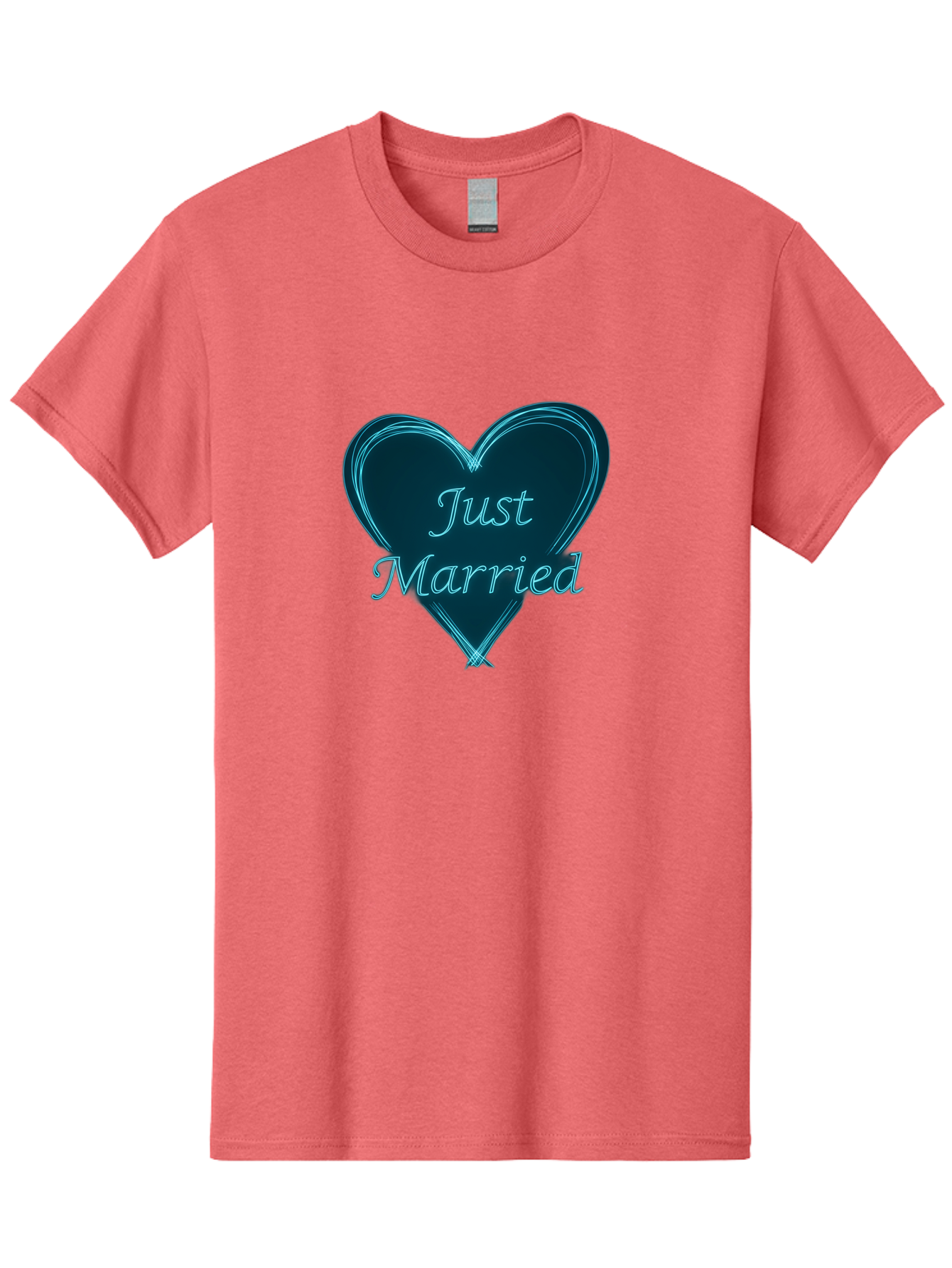 Just-Married-9 Men'S Graphic Tee, 100% Cotton, Comfortable Casual Summer Wear, Machine Washable, Wedding Heart, Love Symbol, Just Married Sign, Blue Heart Graphic, Cursive Text, Newlyweds, Marriage Celebration, Heart Shape Baa893 25