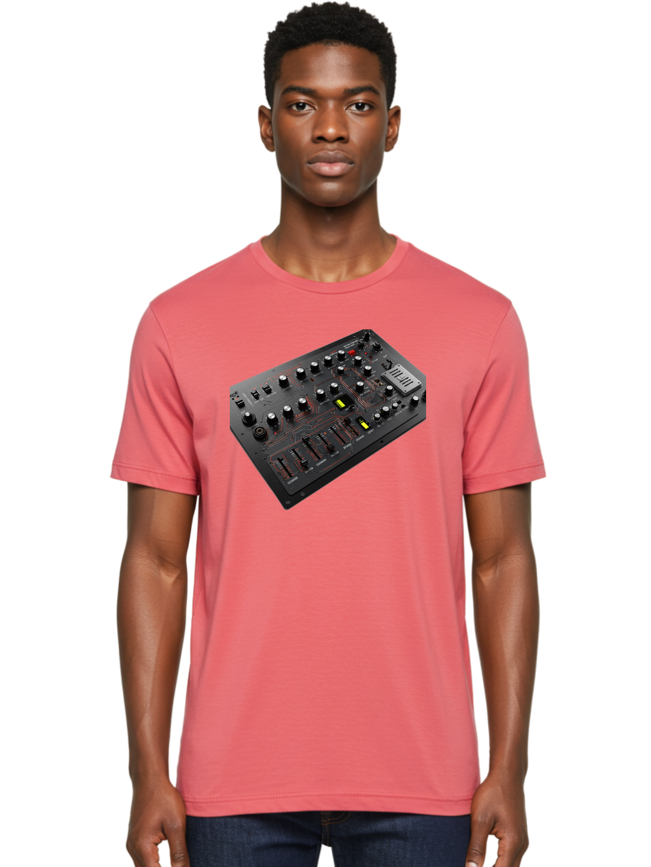 Korg-Minilogue-1 Men'S Graphic Tee, 100% Cotton, Comfortable Casual Summer Wear, Machine Washable, Korg Minilogue Synthesizer, Sound Design, Music Production, Analog Synthesizer, Audio Equipment, Electronic Music Gear, Knobs, Sliders, Buttons, Baa904 6