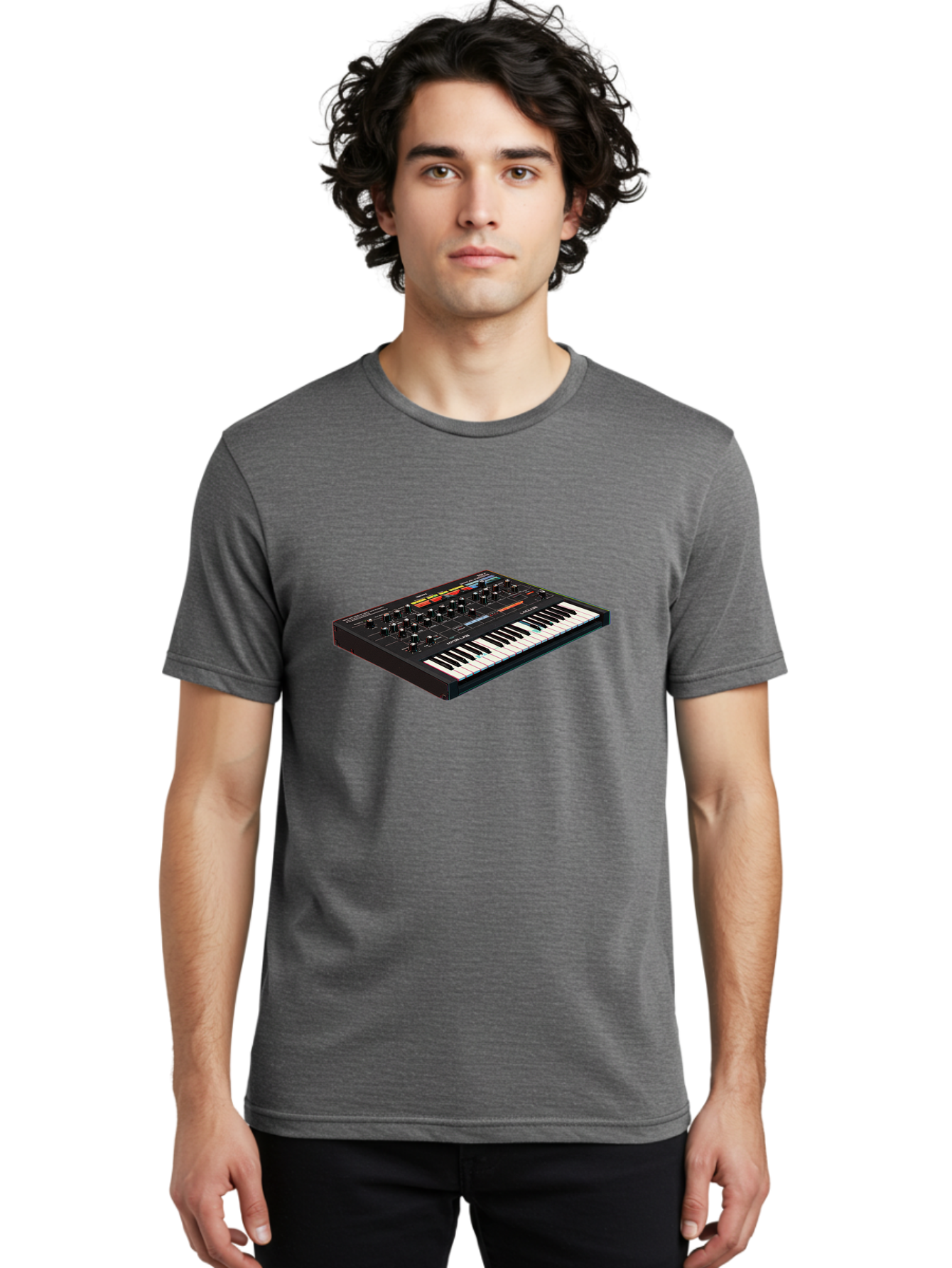 Korg-Minilogue-2 Men'S Graphic Tee, 100% Cotton, Comfortable Casual Summer Wear, Machine Washable, Synthesizer Keyboard, Music Production, Sound Design, Analog Synthesizer, Electronic Music, Musical Instrument, Korg Synthesizer, Baa905 8