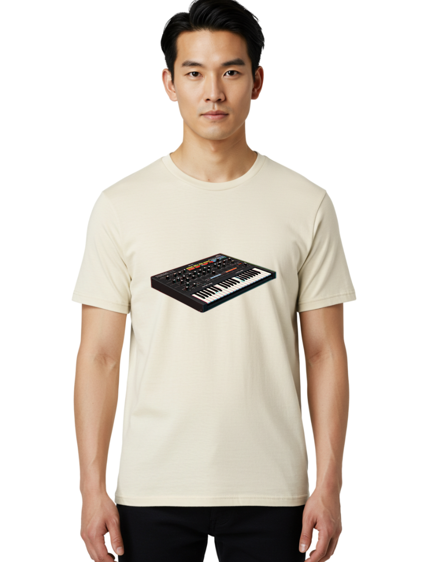 Korg-Minilogue-2 Men'S Graphic Tee, 100% Cotton, Comfortable Casual Summer Wear, Machine Washable, Synthesizer Keyboard, Music Production, Sound Design, Analog Synthesizer, Electronic Music, Musical Instrument, Korg Synthesizer, Baa905 4