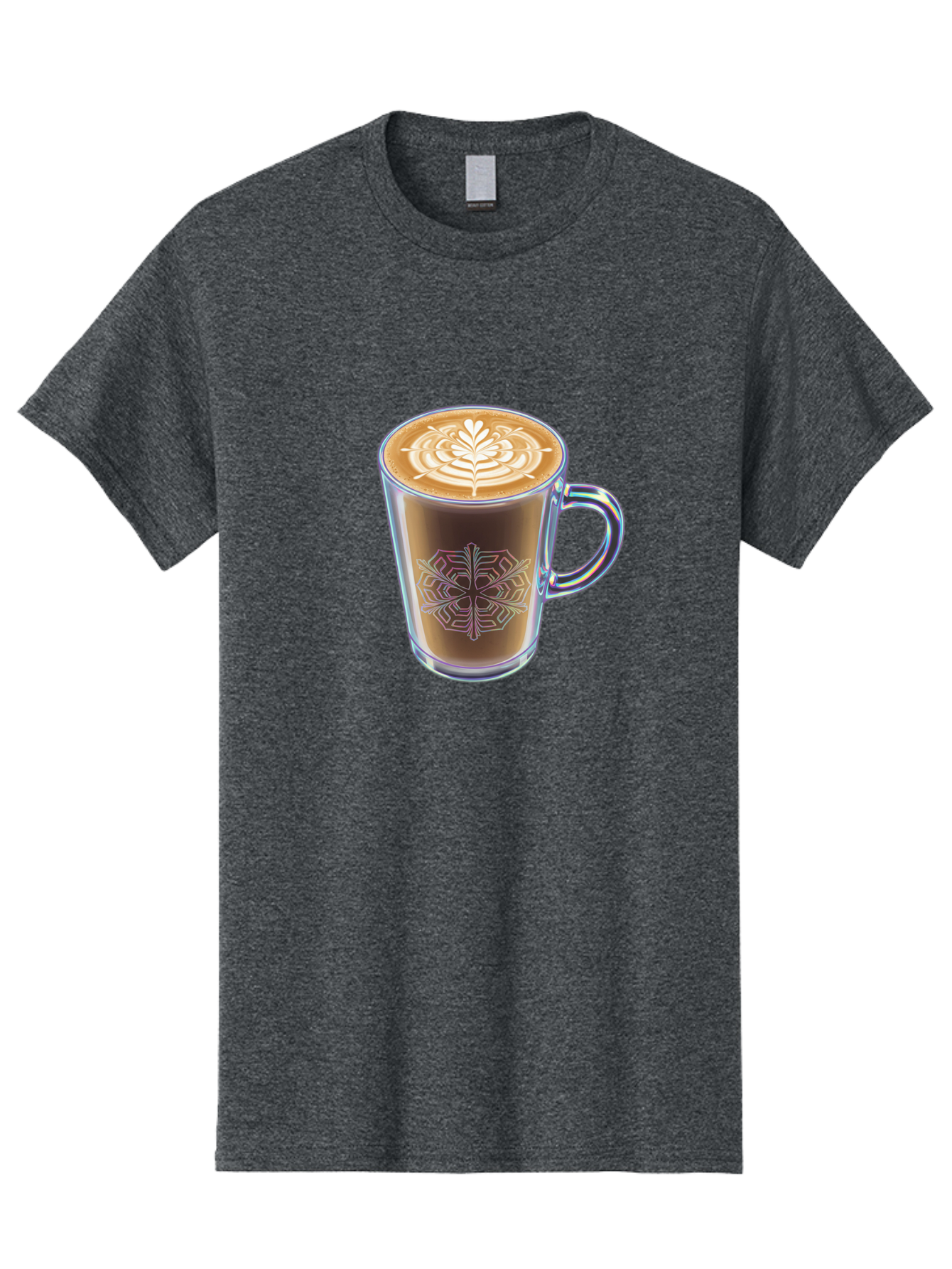 Latte-Art-Coffee Men'S Graphic Tee, 100% Cotton, Comfortable Casual Summer Wear, Machine Washable, Latte Art, Coffee Design, Coffee Cup, Leaf Pattern, Frothy Coffee, Coffee Drink, Gourmet Coffee, Artistic Coffee Baa913 11