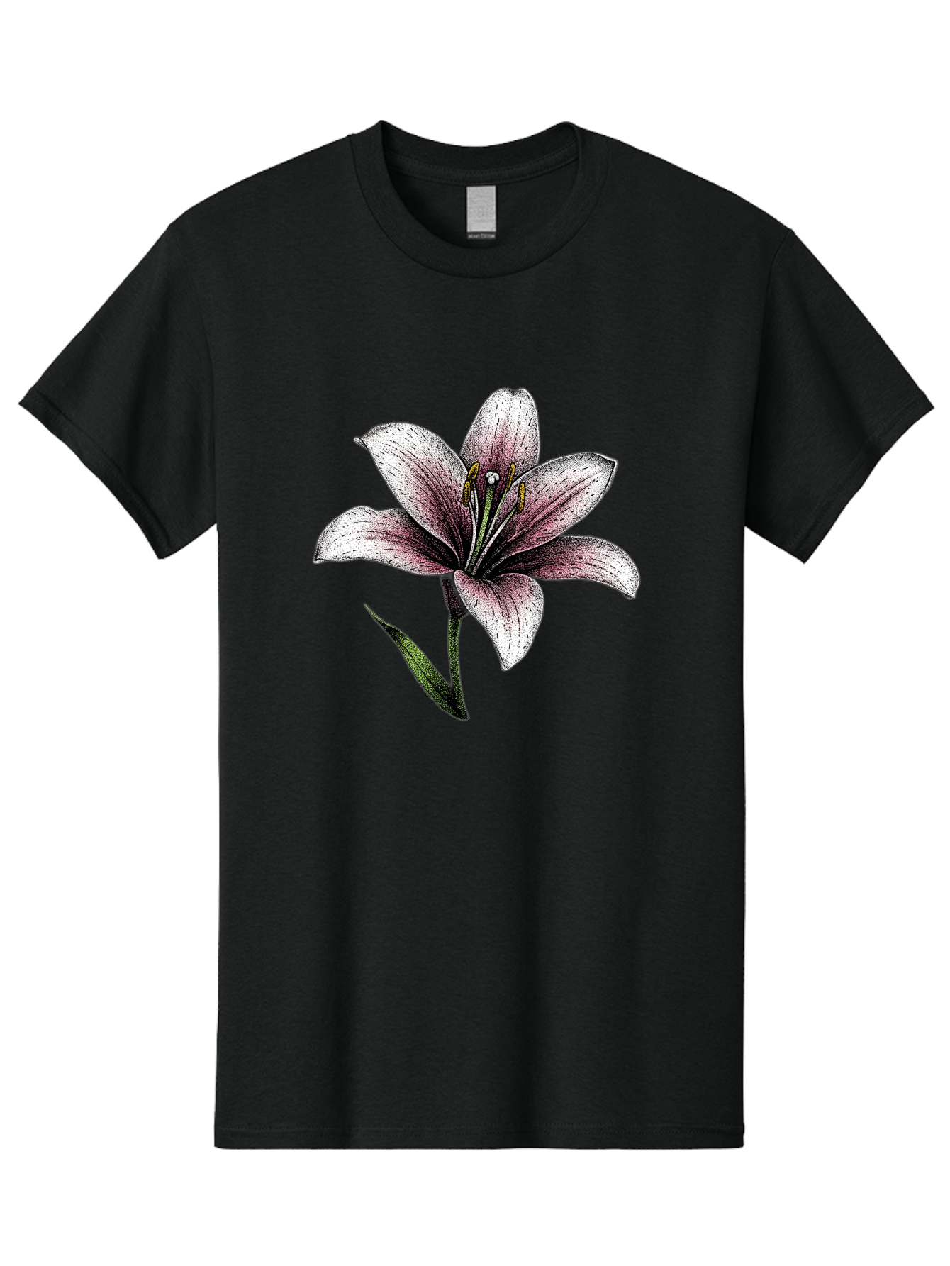 Lily-1 Men'S Graphic Tee, 100% Cotton, Comfortable Casual Summer Wear, Machine Washable, Lily Flower, Elegant Bloom, White And Purple Petals, Botanical Illustration, Delicate Stamens, Floral Beauty, Vintage Art, Flower Drawing Baa921 21