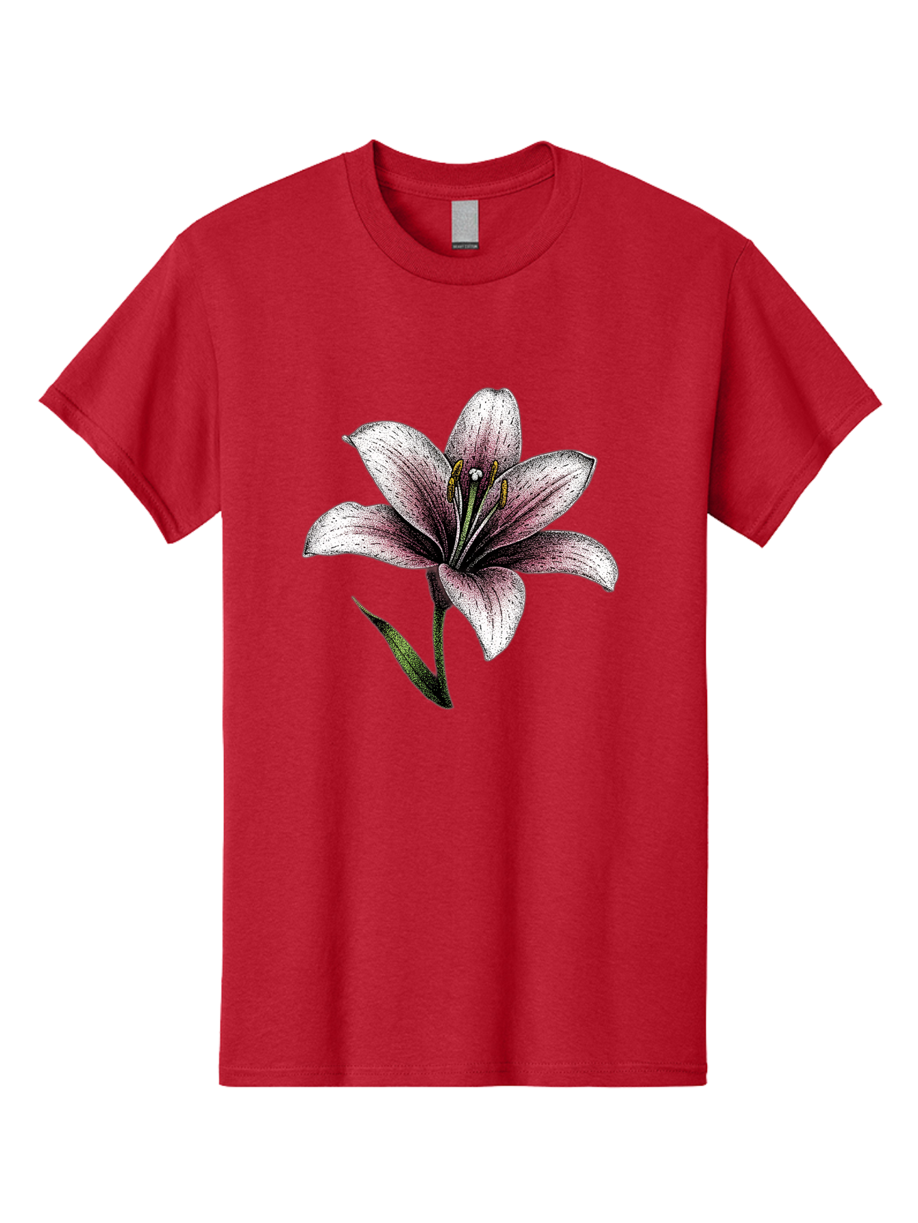 Lily-1 Men'S Graphic Tee, 100% Cotton, Comfortable Casual Summer Wear, Machine Washable, Lily Flower, Elegant Bloom, White And Purple Petals, Botanical Illustration, Delicate Stamens, Floral Beauty, Vintage Art, Flower Drawing Baa921 29
