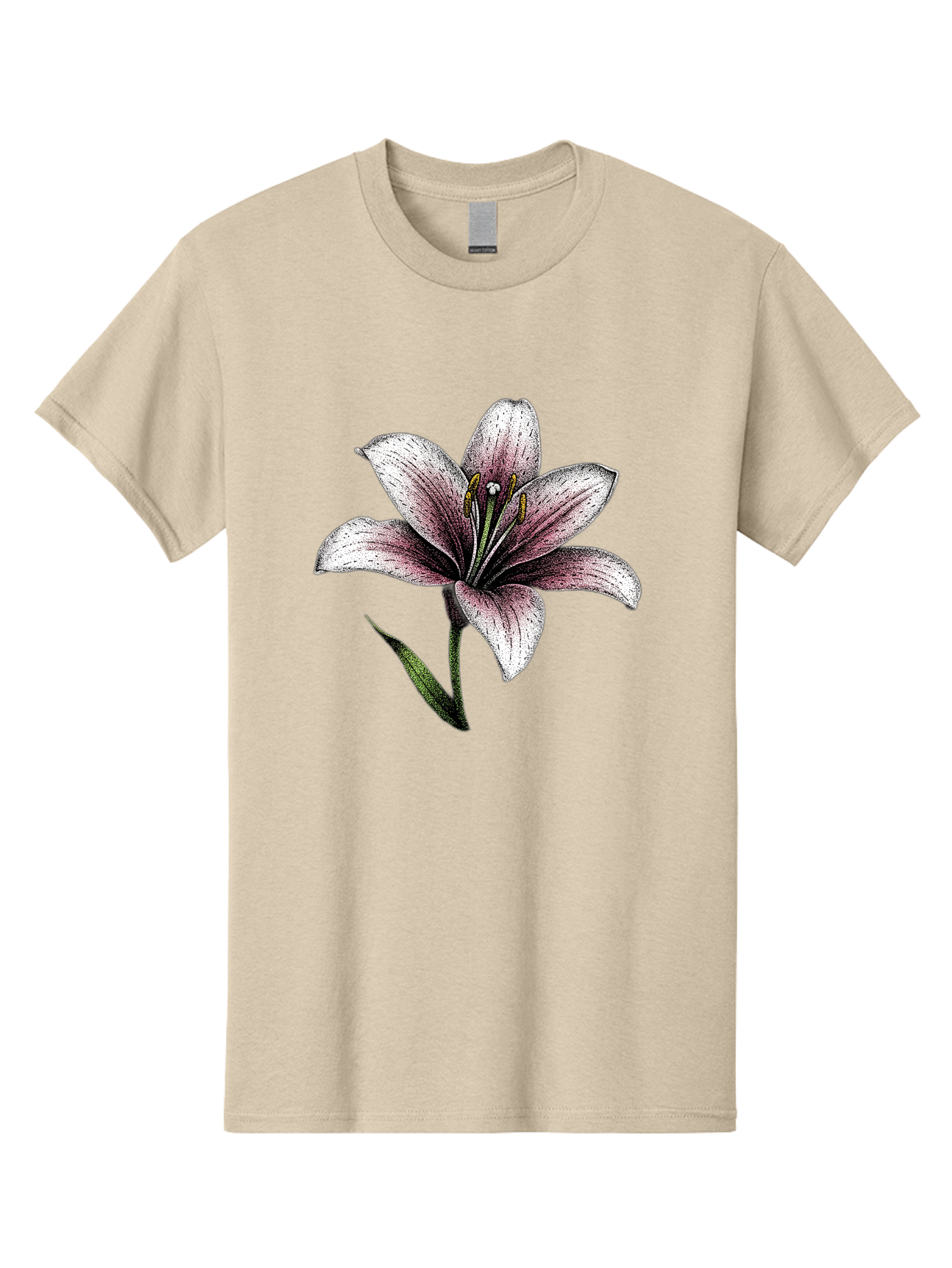 Lily-1 Men'S Graphic Tee, 100% Cotton, Comfortable Casual Summer Wear, Machine Washable, Lily Flower, Elegant Bloom, White And Purple Petals, Botanical Illustration, Delicate Stamens, Floral Beauty, Vintage Art, Flower Drawing Baa921 11