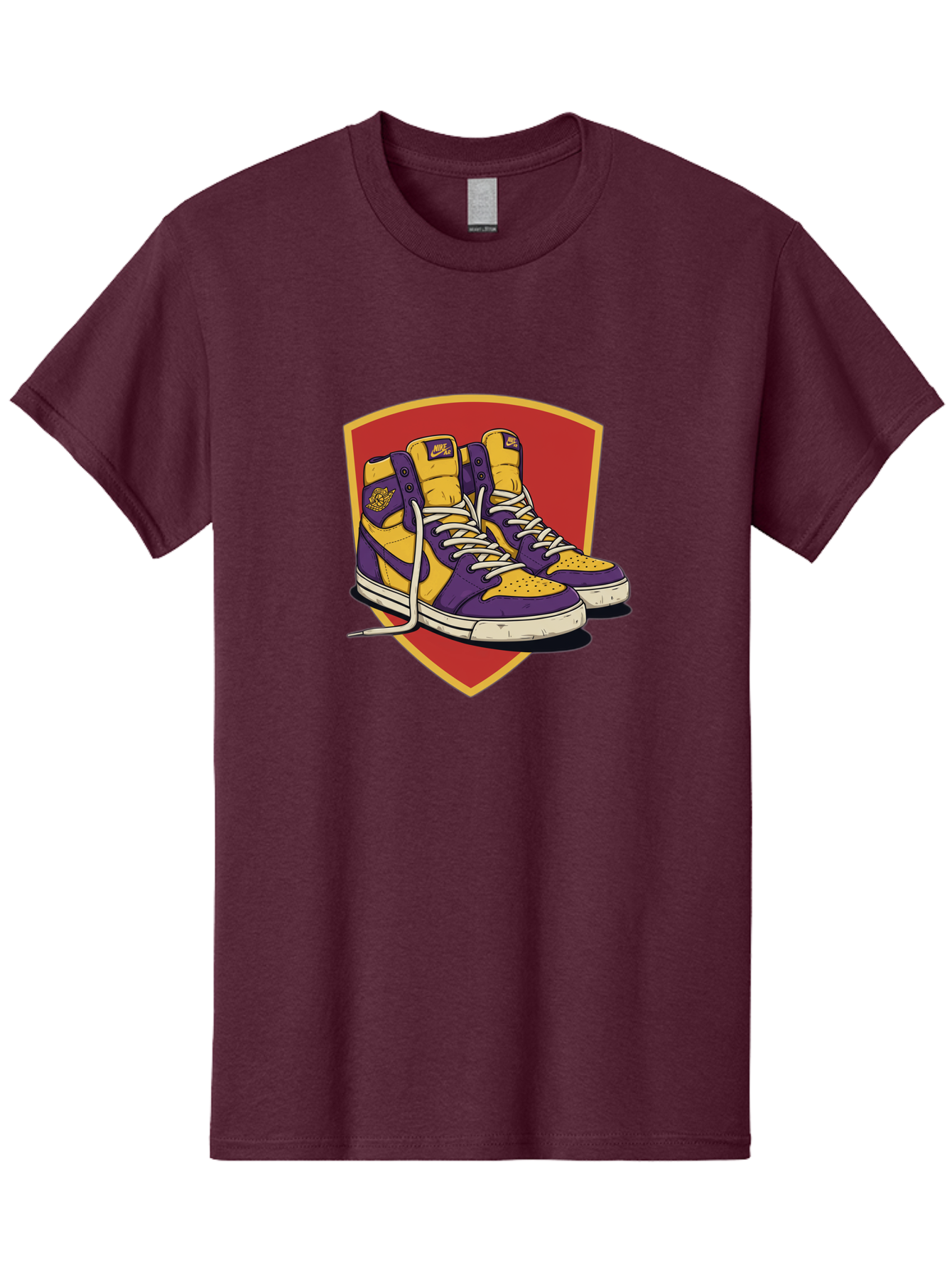Los-Angeles-Lakers Men'S Graphic Tee, 100% Cotton, Comfortable Casual Summer Wear, Machine Washable, Purple And Yellow Air Jordan Sneakers, Nike Logo, Yellow And Purple Color Scheme, White Laces, Athletic Footwear, Sports Shoes, Baa928 27