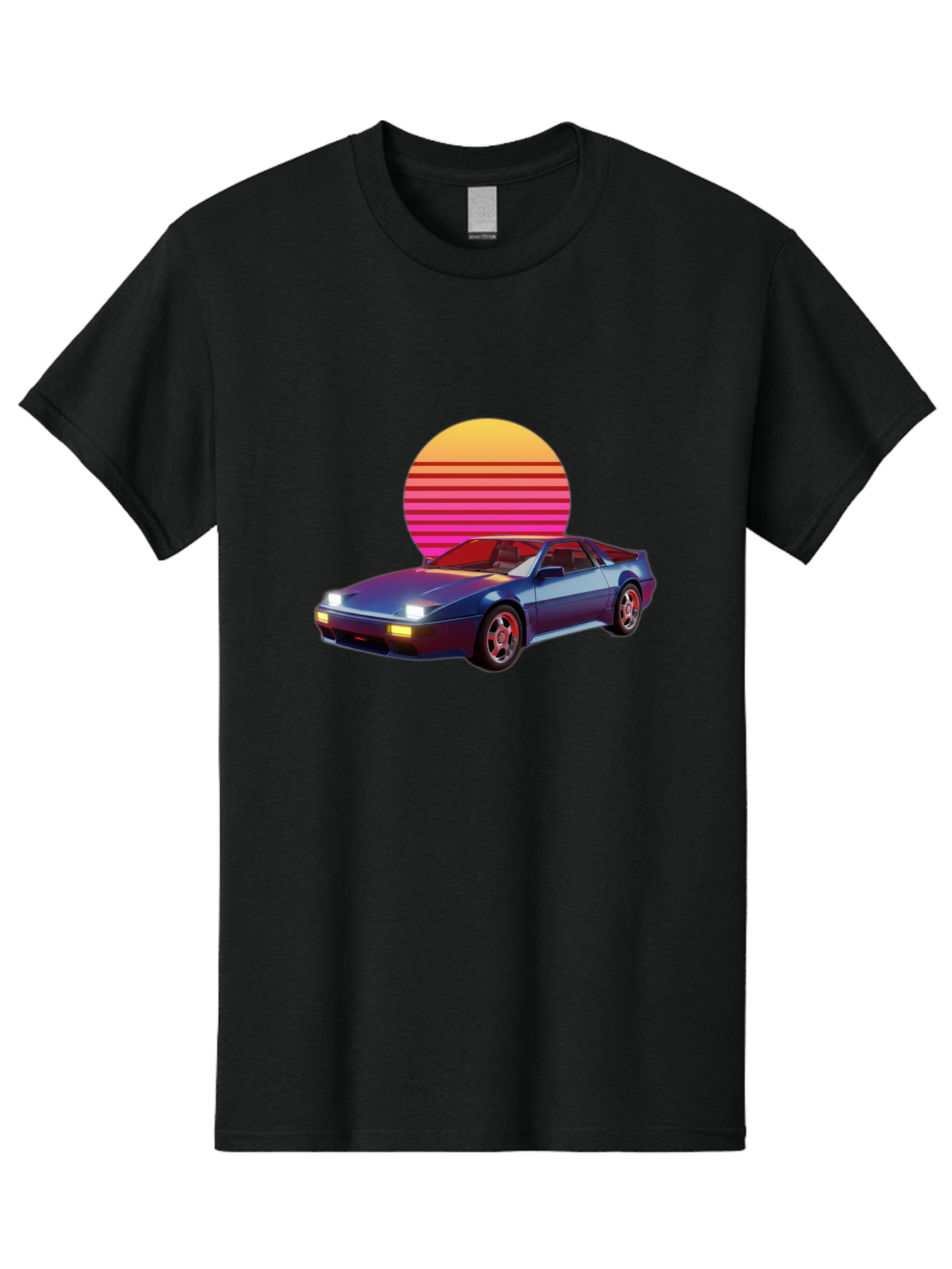 Lotus-Esprit Men'S Graphic Tee, 100% Cotton, Comfortable Casual Summer Wear, Machine Washable, Nissan 280Zx, Retro Futuristic Car, Sports Car, Vintage Automobile, Synthwave Art, Neon Lights, Gradient Sun, Retro Aesthetic, Synthwave Style Baa929 13
