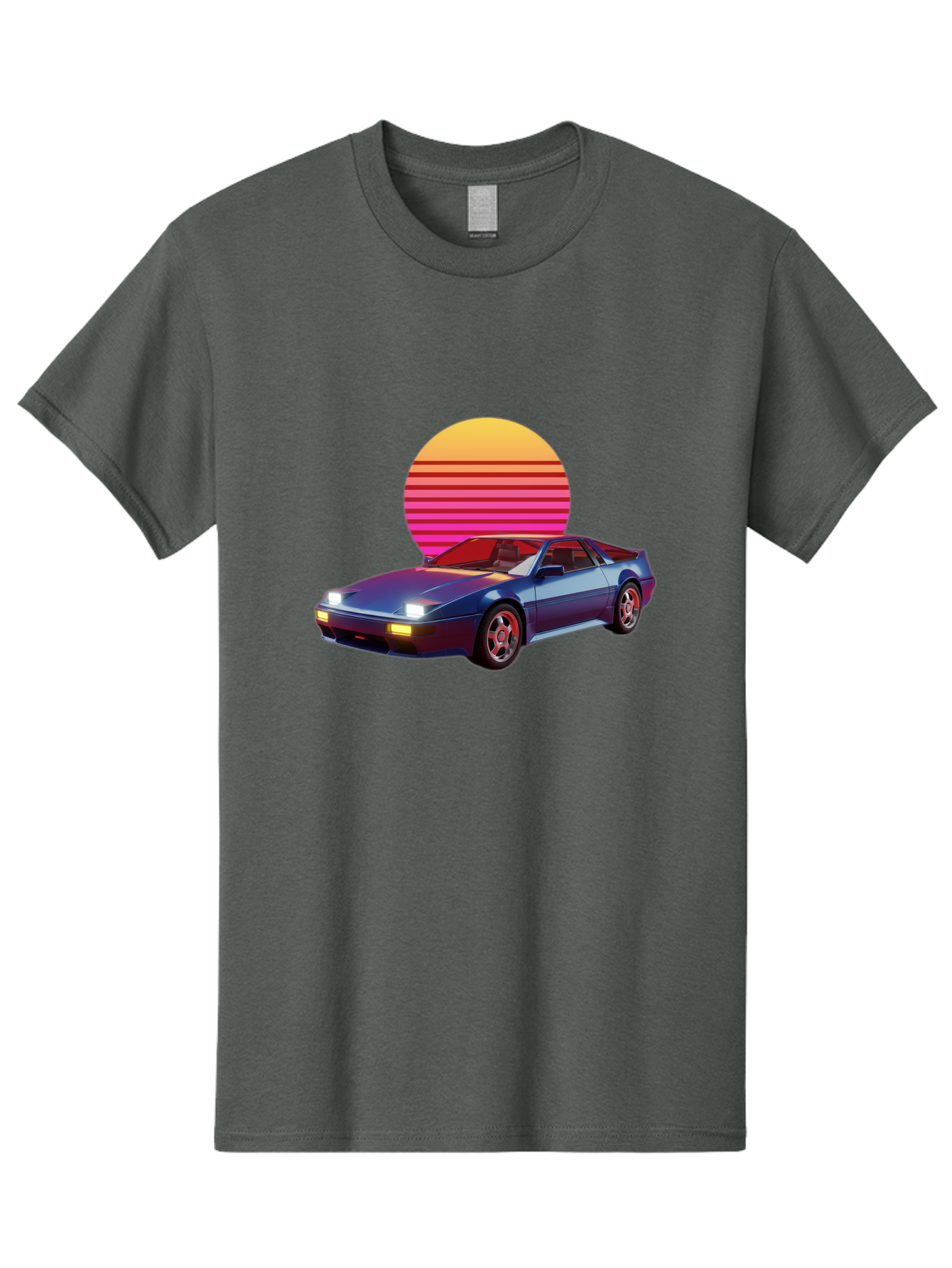 Lotus-Esprit Men'S Graphic Tee, 100% Cotton, Comfortable Casual Summer Wear, Machine Washable, Nissan 280Zx, Retro Futuristic Car, Sports Car, Vintage Automobile, Synthwave Art, Neon Lights, Gradient Sun, Retro Aesthetic, Synthwave Style Baa929 5