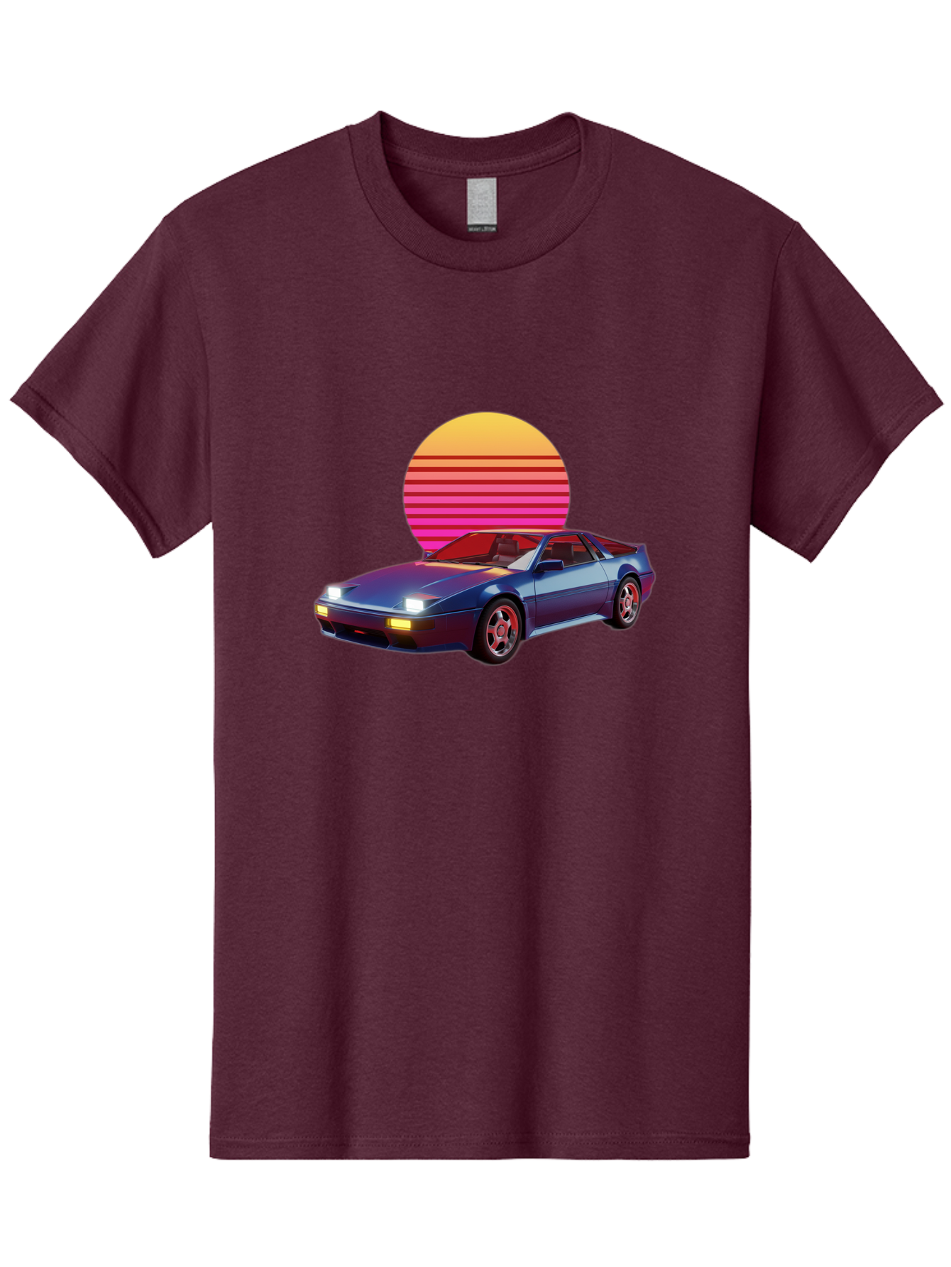 Lotus-Esprit Men'S Graphic Tee, 100% Cotton, Comfortable Casual Summer Wear, Machine Washable, Nissan 280Zx, Retro Futuristic Car, Sports Car, Vintage Automobile, Synthwave Art, Neon Lights, Gradient Sun, Retro Aesthetic, Synthwave Style Baa929 15