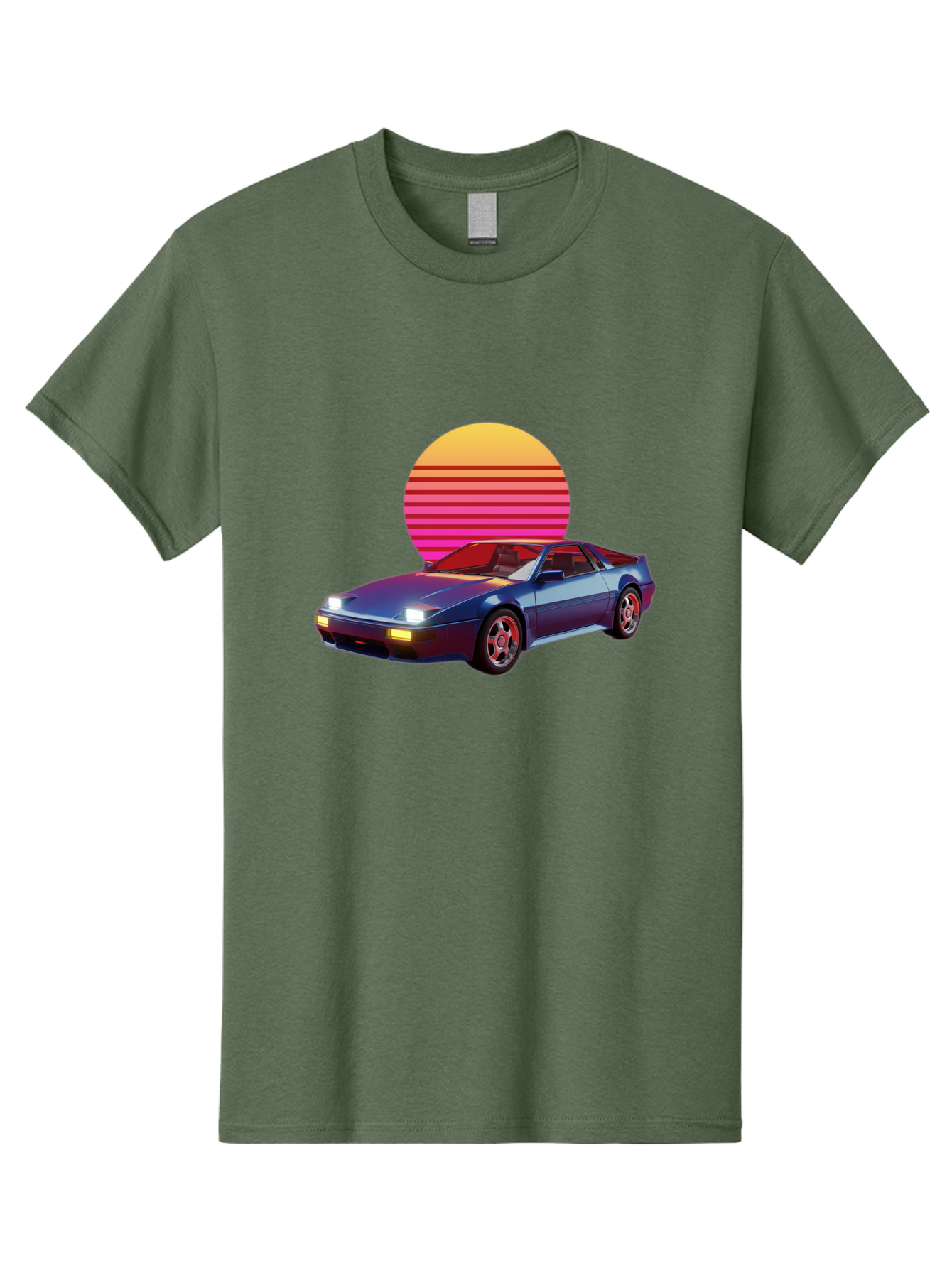 Lotus-Esprit Men'S Graphic Tee, 100% Cotton, Comfortable Casual Summer Wear, Machine Washable, Nissan 280Zx, Retro Futuristic Car, Sports Car, Vintage Automobile, Synthwave Art, Neon Lights, Gradient Sun, Retro Aesthetic, Synthwave Style Baa929 27