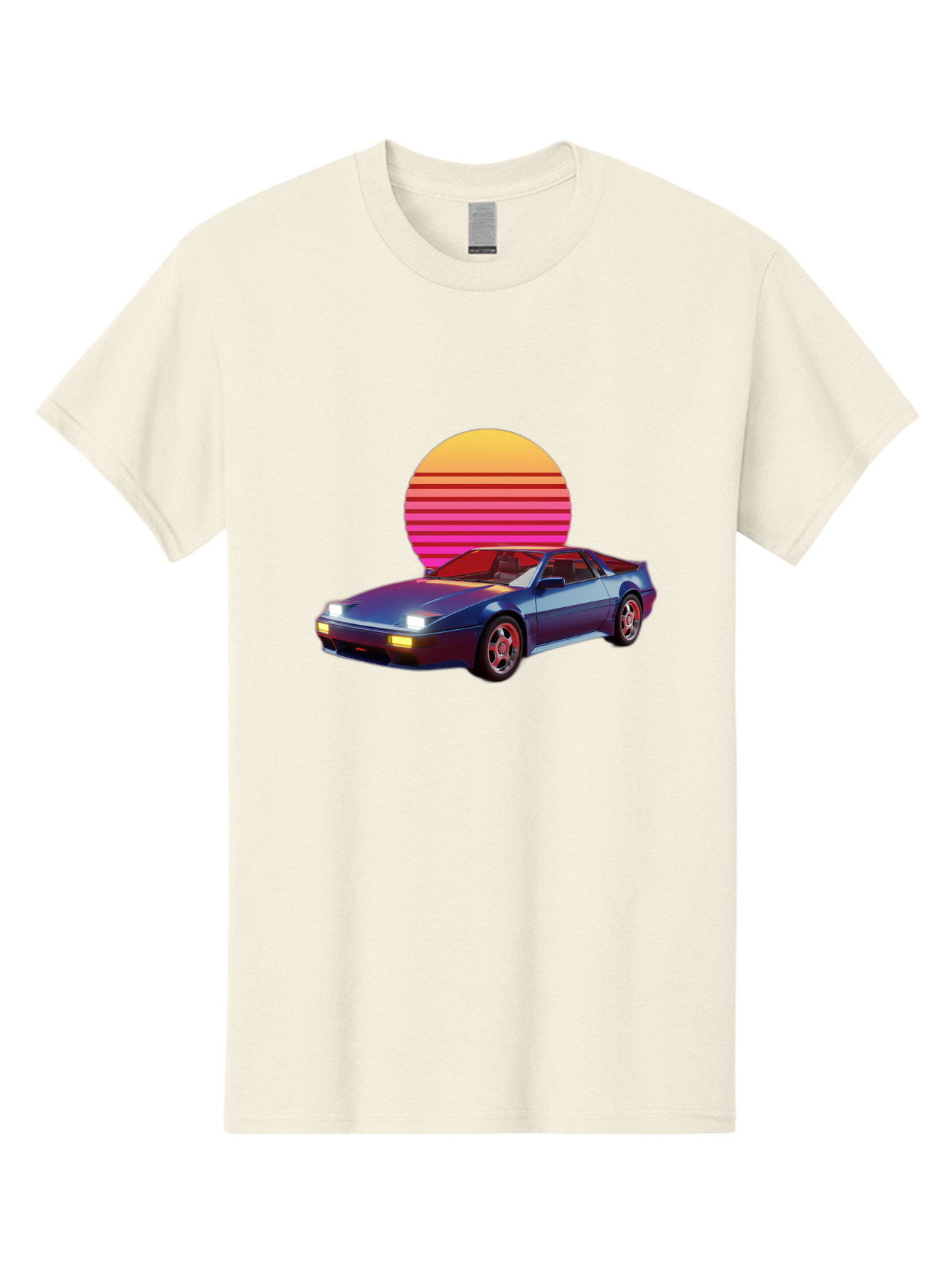 Lotus-Esprit Men'S Graphic Tee, 100% Cotton, Comfortable Casual Summer Wear, Machine Washable, Nissan 280Zx, Retro Futuristic Car, Sports Car, Vintage Automobile, Synthwave Art, Neon Lights, Gradient Sun, Retro Aesthetic, Synthwave Style Baa929 25