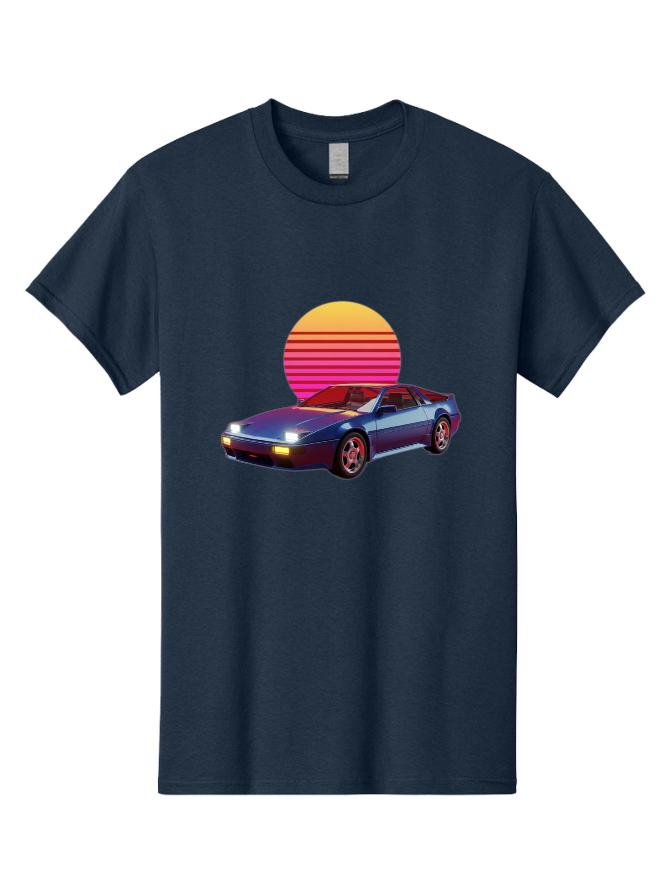Lotus-Esprit Men'S Graphic Tee, 100% Cotton, Comfortable Casual Summer Wear, Machine Washable, Nissan 280Zx, Retro Futuristic Car, Sports Car, Vintage Automobile, Synthwave Art, Neon Lights, Gradient Sun, Retro Aesthetic, Synthwave Style Baa929 1
