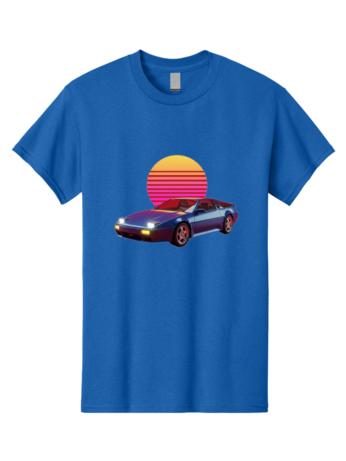 Lotus-Esprit Men'S Graphic Tee, 100% Cotton, Comfortable Casual Summer Wear, Machine Washable, Nissan 280Zx, Retro Futuristic Car, Sports Car, Vintage Automobile, Synthwave Art, Neon Lights, Gradient Sun, Retro Aesthetic, Synthwave Style Baa929 9