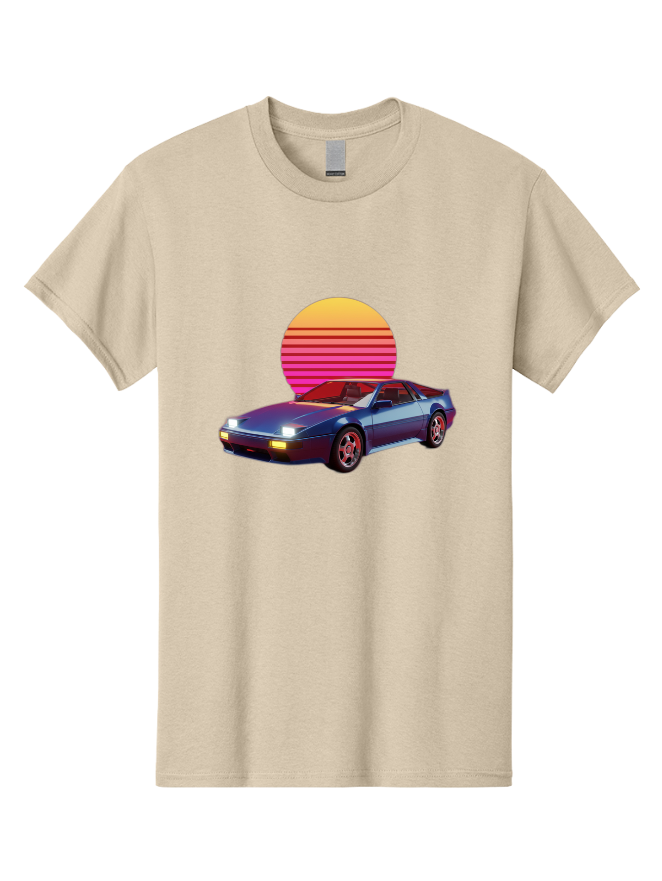 Lotus-Esprit Men'S Graphic Tee, 100% Cotton, Comfortable Casual Summer Wear, Machine Washable, Nissan 280Zx, Retro Futuristic Car, Sports Car, Vintage Automobile, Synthwave Art, Neon Lights, Gradient Sun, Retro Aesthetic, Synthwave Style Baa929 21