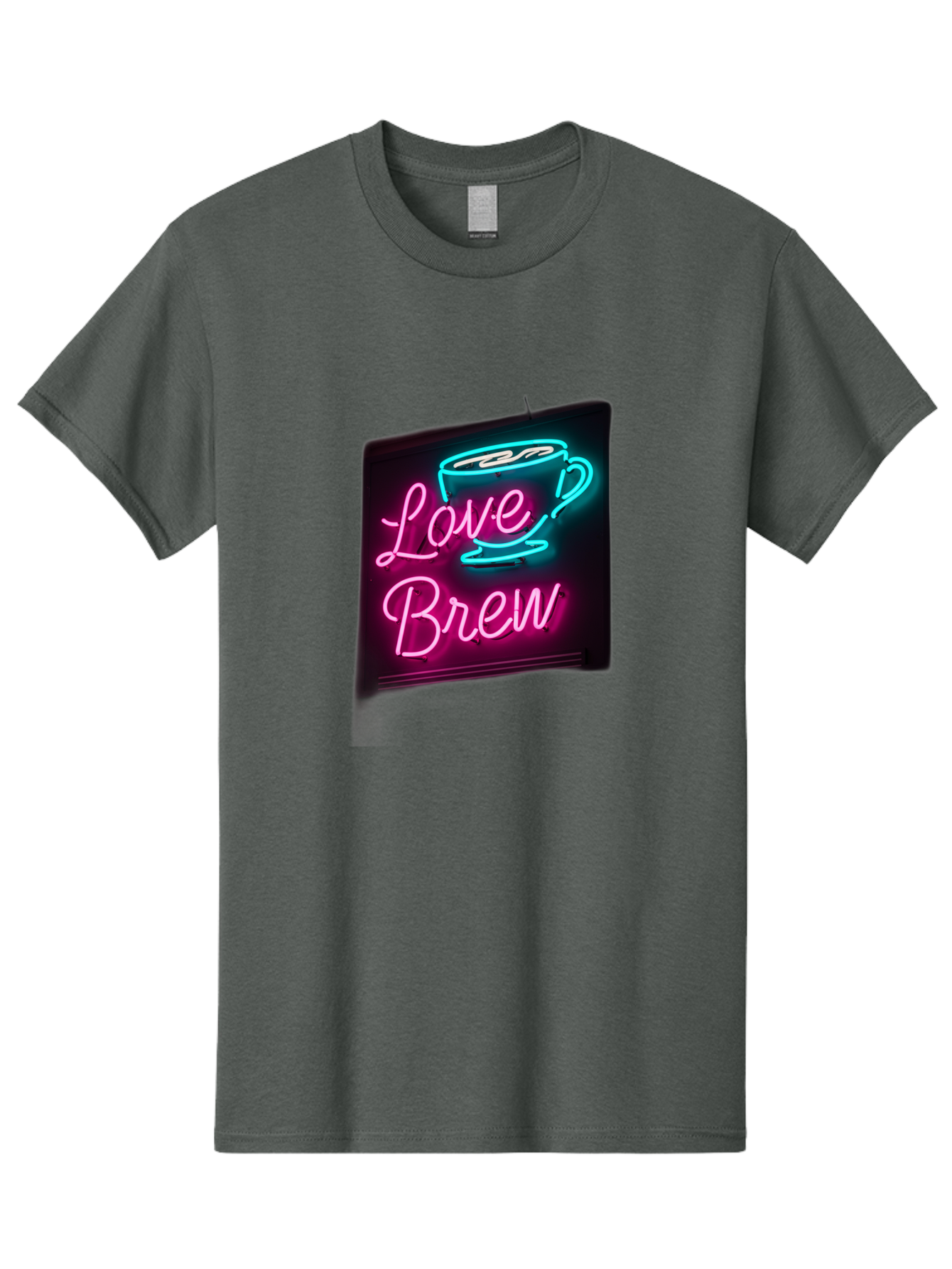 Love-Brew Men'S Graphic Tee, 100% Cotton, Comfortable Casual Summer Wear, Machine Washable, Neon Sign, Coffee Cup, Love Brew, Coffee Culture, Cafe Ambiance, Retro Advertisement, Nostalgic Decor, Coffee Lover, Vibrant Neon Lights, Baa933 27