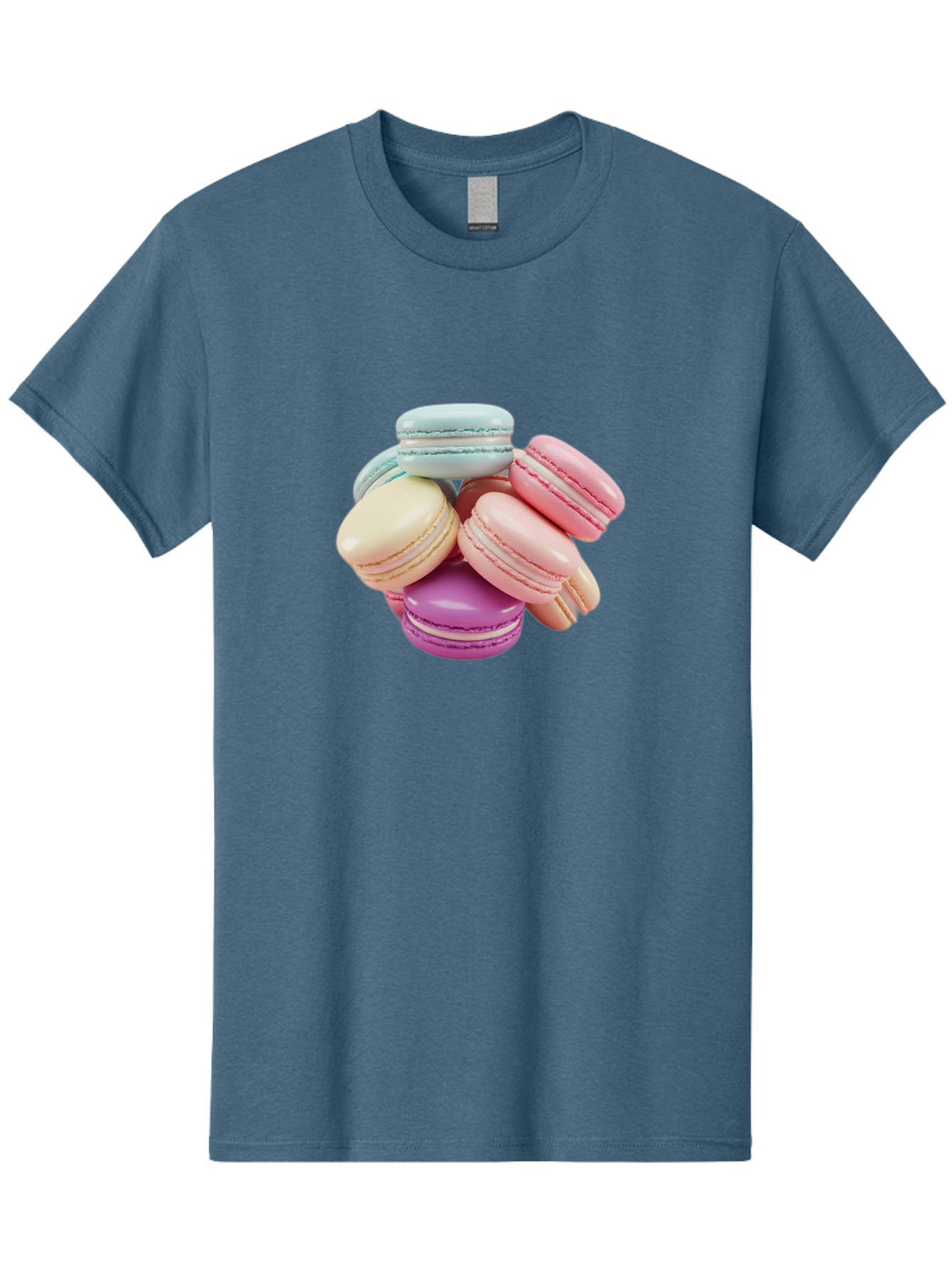 Macarons-11 Men'S Graphic Tee, 100% Cotton, Comfortable Casual Summer Wear, Machine Washable, Colorful Macarons, Pastel-Colored Desserts, Sweet Treats, French Patisserie, Delicate Meringue-Based Cookies, Creamy Fillings, Vibrant Colors, Baa945 23