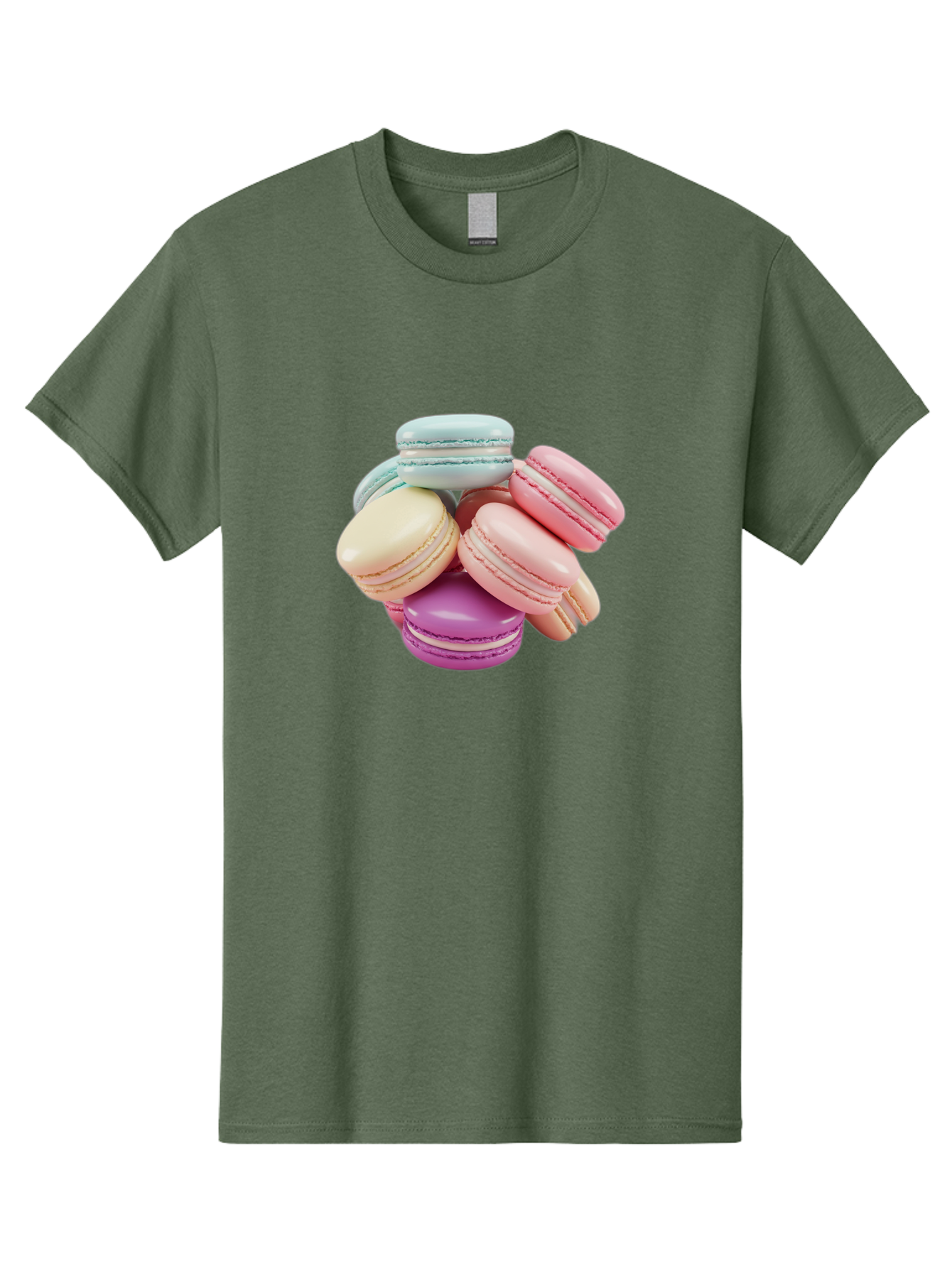 Macarons-11 Men'S Graphic Tee, 100% Cotton, Comfortable Casual Summer Wear, Machine Washable, Colorful Macarons, Pastel-Colored Desserts, Sweet Treats, French Patisserie, Delicate Meringue-Based Cookies, Creamy Fillings, Vibrant Colors, Baa945 21