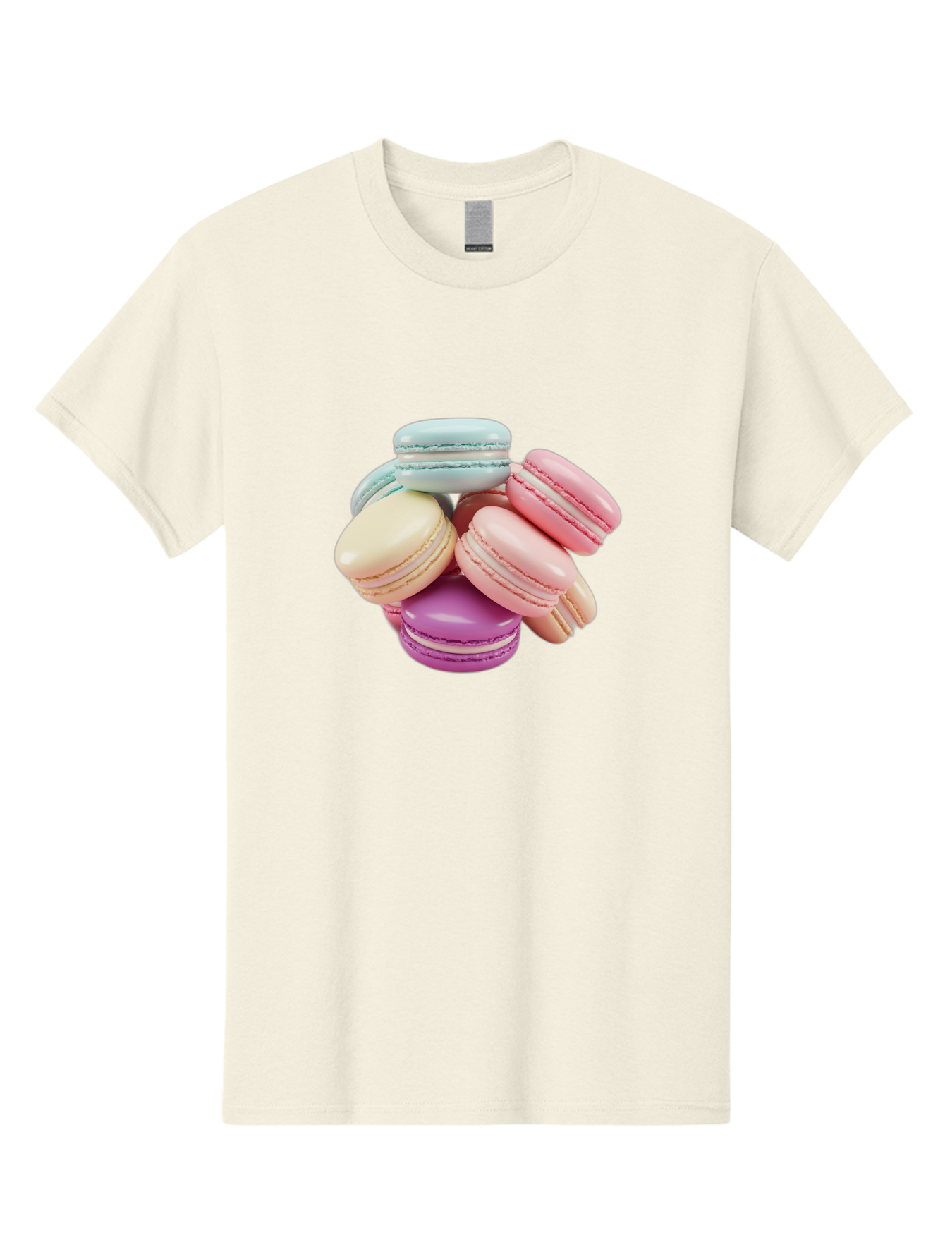 Macarons-11 Men'S Graphic Tee, 100% Cotton, Comfortable Casual Summer Wear, Machine Washable, Colorful Macarons, Pastel-Colored Desserts, Sweet Treats, French Patisserie, Delicate Meringue-Based Cookies, Creamy Fillings, Vibrant Colors, Baa945 15