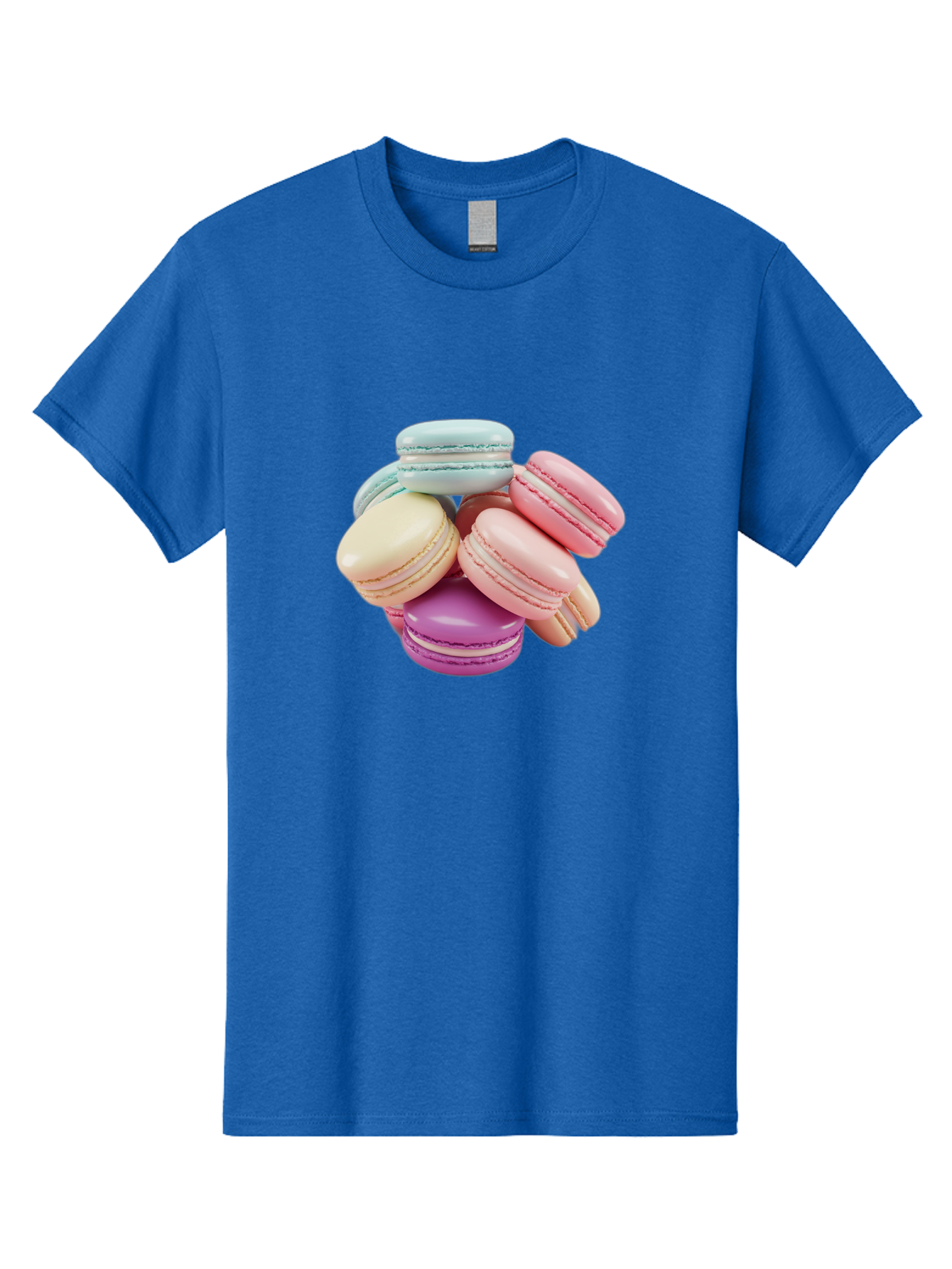 Macarons-11 Men'S Graphic Tee, 100% Cotton, Comfortable Casual Summer Wear, Machine Washable, Colorful Macarons, Pastel-Colored Desserts, Sweet Treats, French Patisserie, Delicate Meringue-Based Cookies, Creamy Fillings, Vibrant Colors, Baa945 7