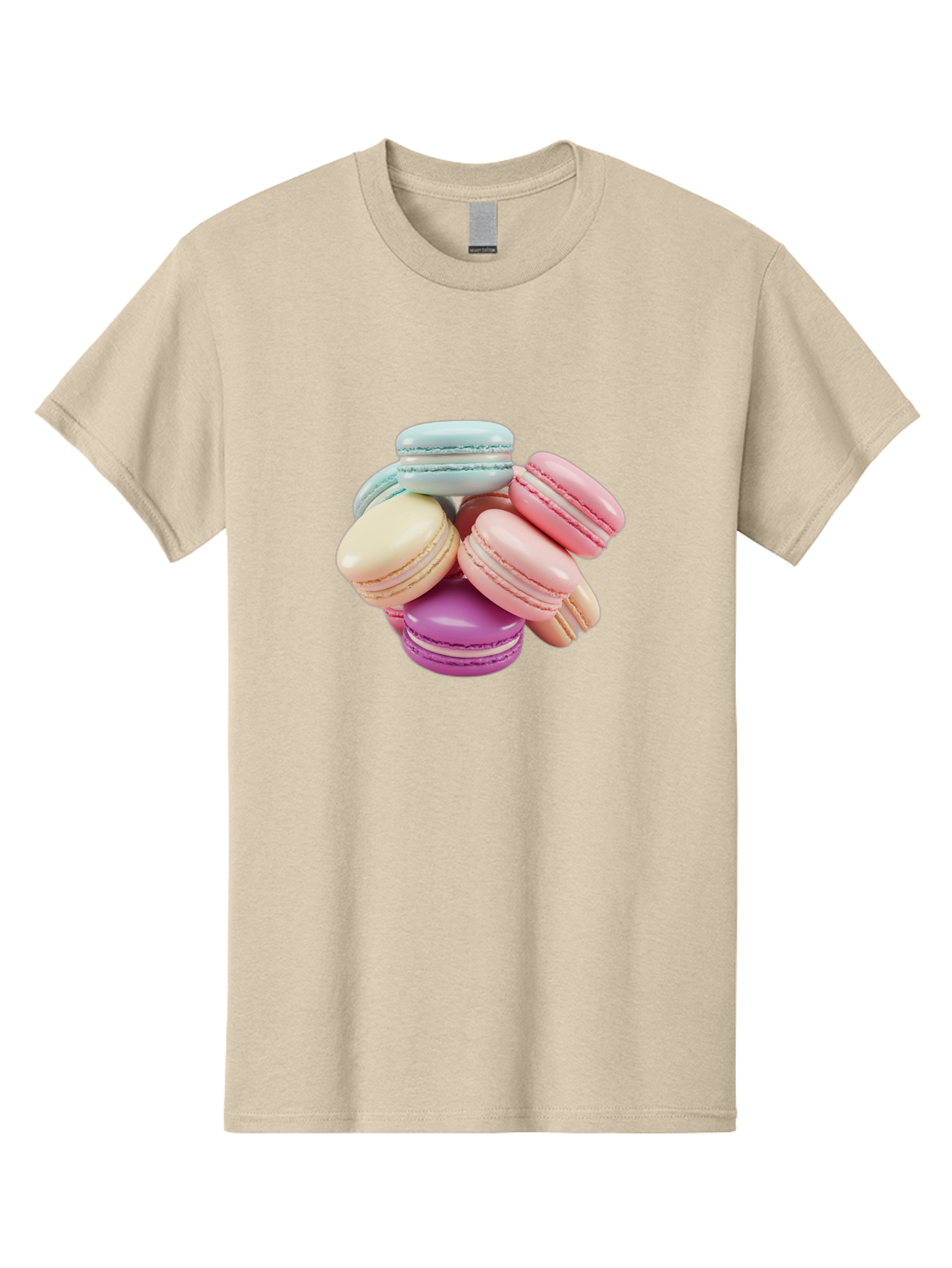 Macarons-11 Men'S Graphic Tee, 100% Cotton, Comfortable Casual Summer Wear, Machine Washable, Colorful Macarons, Pastel-Colored Desserts, Sweet Treats, French Patisserie, Delicate Meringue-Based Cookies, Creamy Fillings, Vibrant Colors, Baa945 29