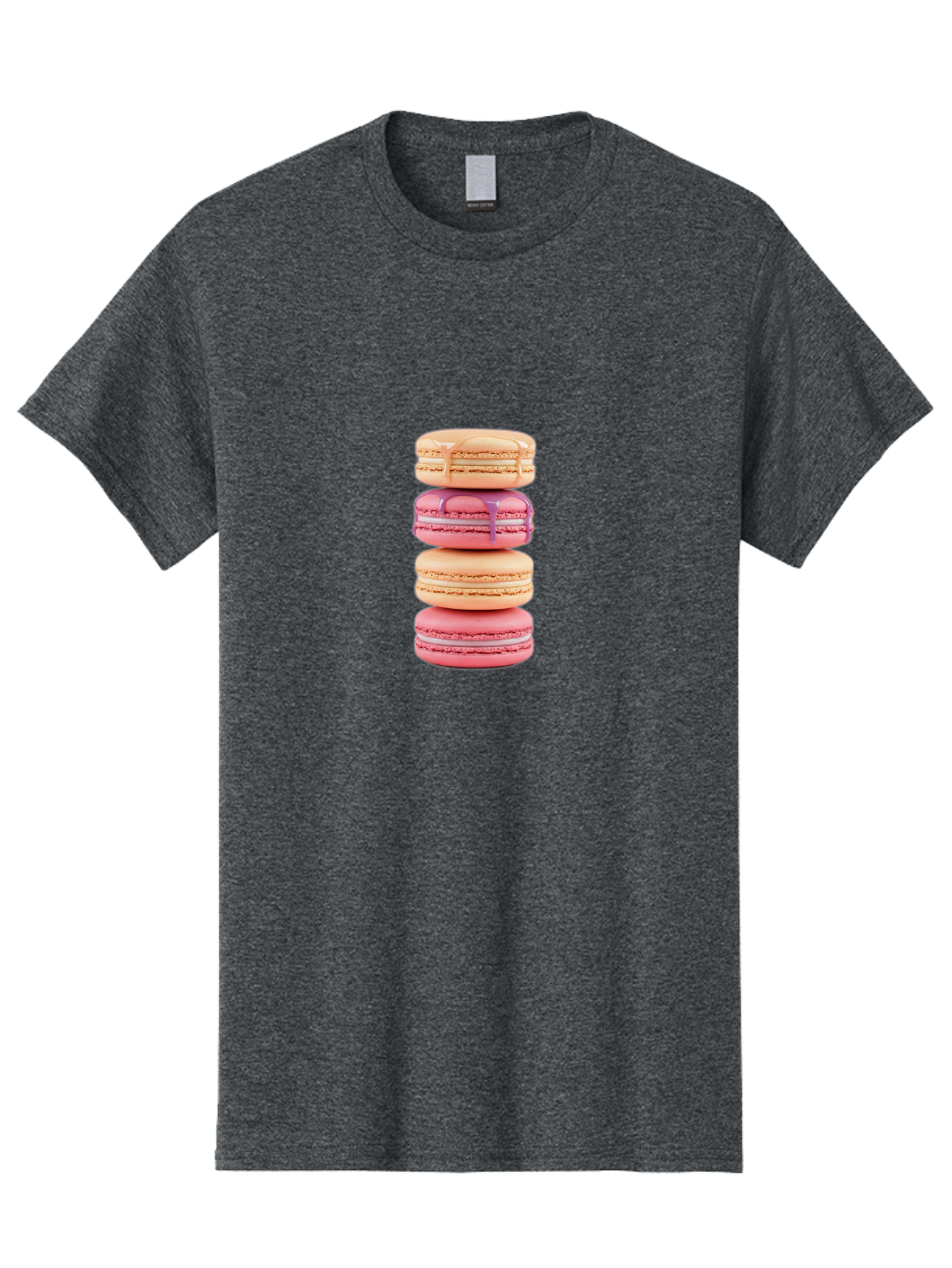 Macarons-2 Men'S Graphic Tee, 100% Cotton, Comfortable Casual Summer Wear, Machine Washable, Stacked Macarons, Pastel Colors, Pink And Beige Macarons, Vibrant Dessert, Sweet Treats, French Patisserie, Delicate Meringue-Based Cookies, Baa946 13