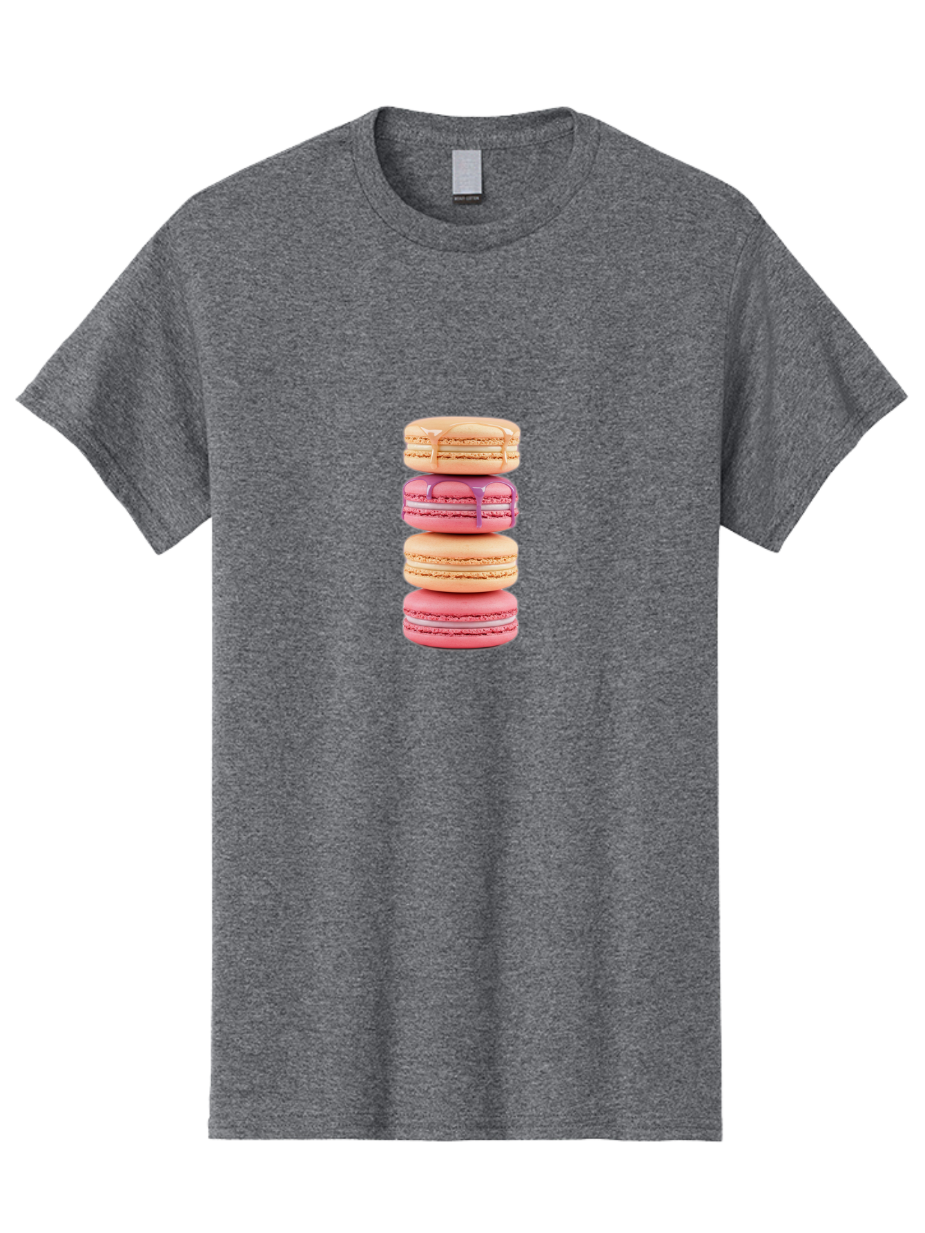 Macarons-2 Men'S Graphic Tee, 100% Cotton, Comfortable Casual Summer Wear, Machine Washable, Stacked Macarons, Pastel Colors, Pink And Beige Macarons, Vibrant Dessert, Sweet Treats, French Patisserie, Delicate Meringue-Based Cookies, Baa946 23