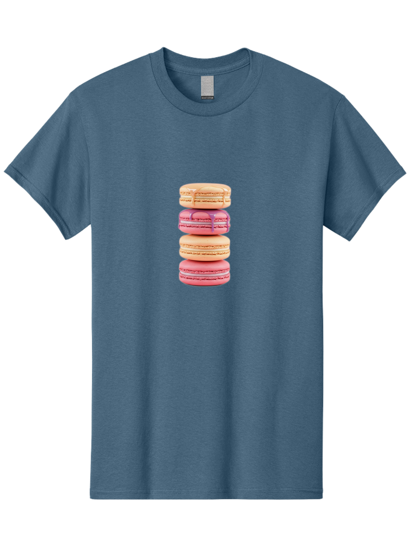 Macarons-2 Men'S Graphic Tee, 100% Cotton, Comfortable Casual Summer Wear, Machine Washable, Stacked Macarons, Pastel Colors, Pink And Beige Macarons, Vibrant Dessert, Sweet Treats, French Patisserie, Delicate Meringue-Based Cookies, Baa946 25